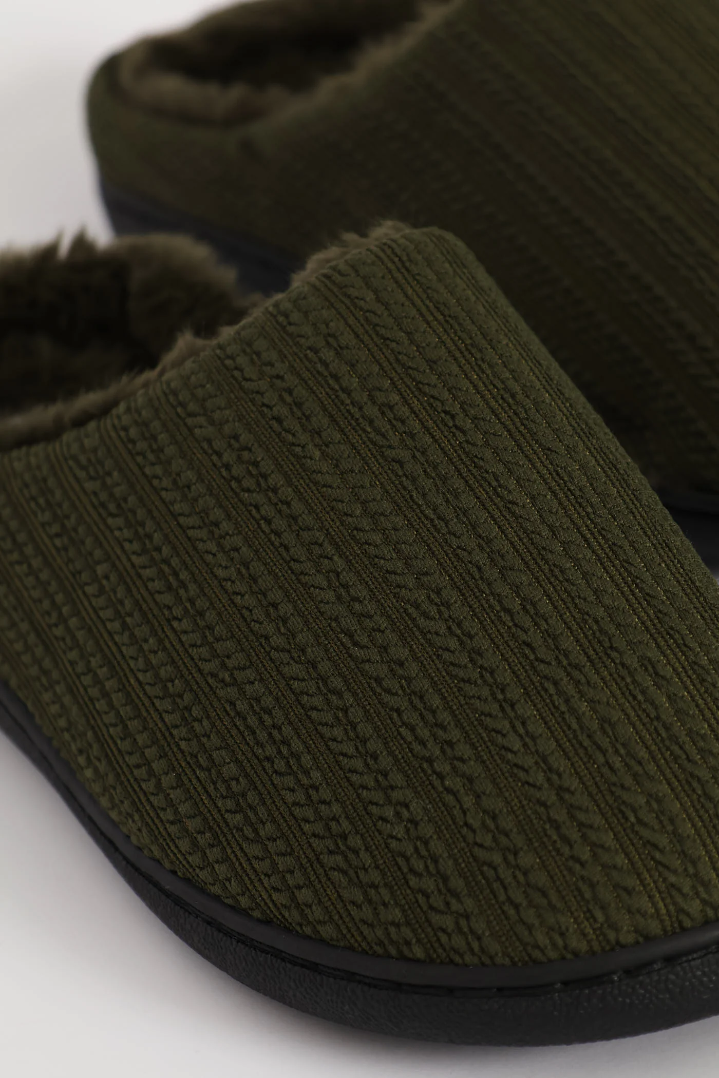 Braided Knit Upper Slipper - Olive - Image 6