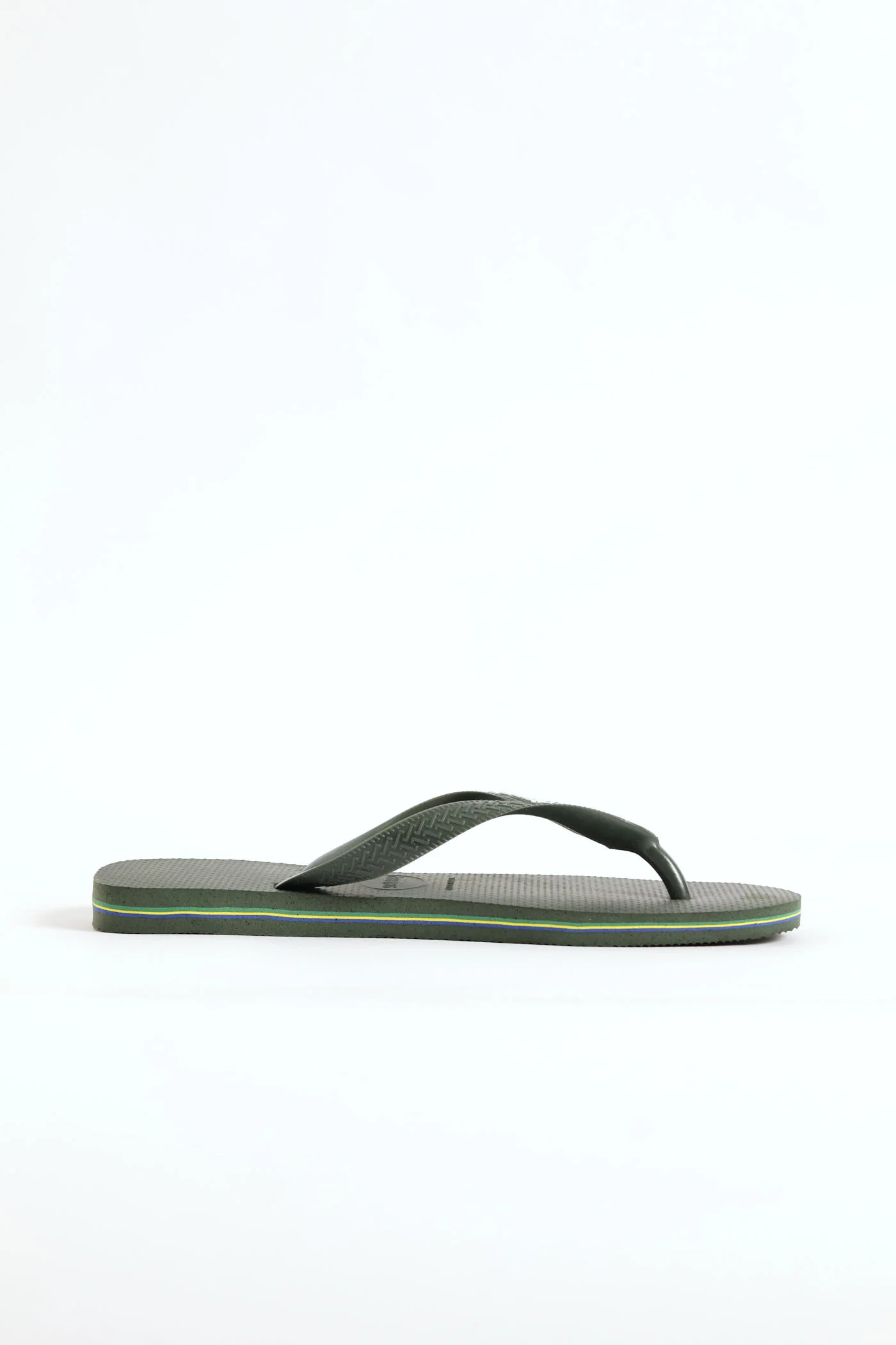 Brazil Logo & Word Flip Flop Sandal - Olive - Image 3