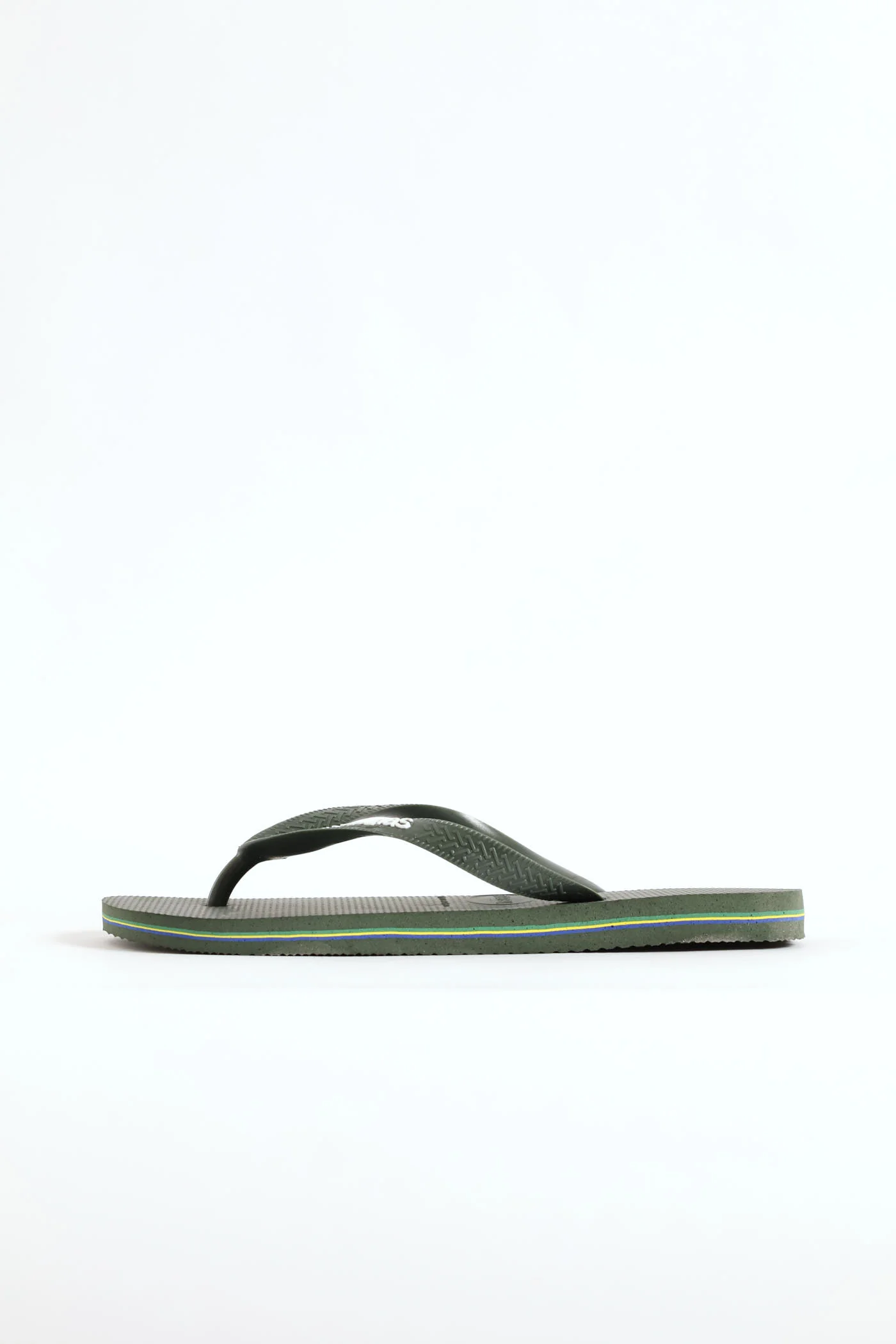 Brazil Logo & Word Flip Flop Sandal - Olive - Image 4