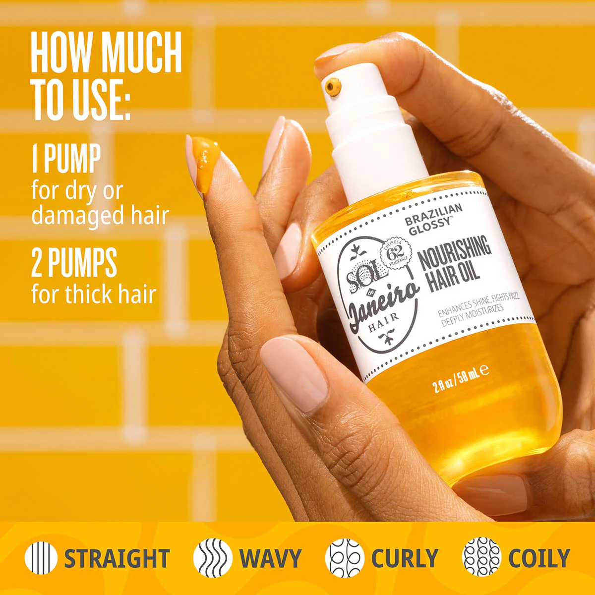 Brazilian Glossy Nourishing Hair Oil - 58ml - Image 4