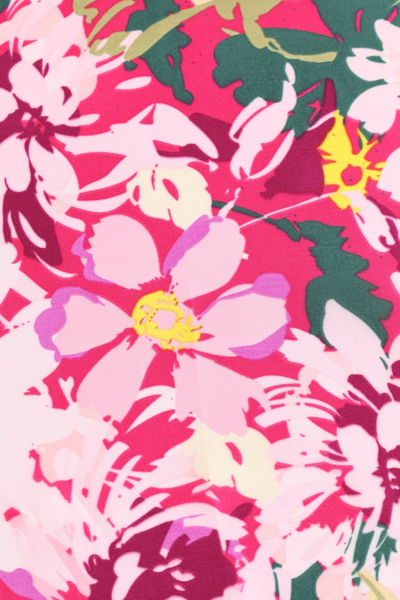 Bright Floral Satin Feel Scarf - Pink - Image 3