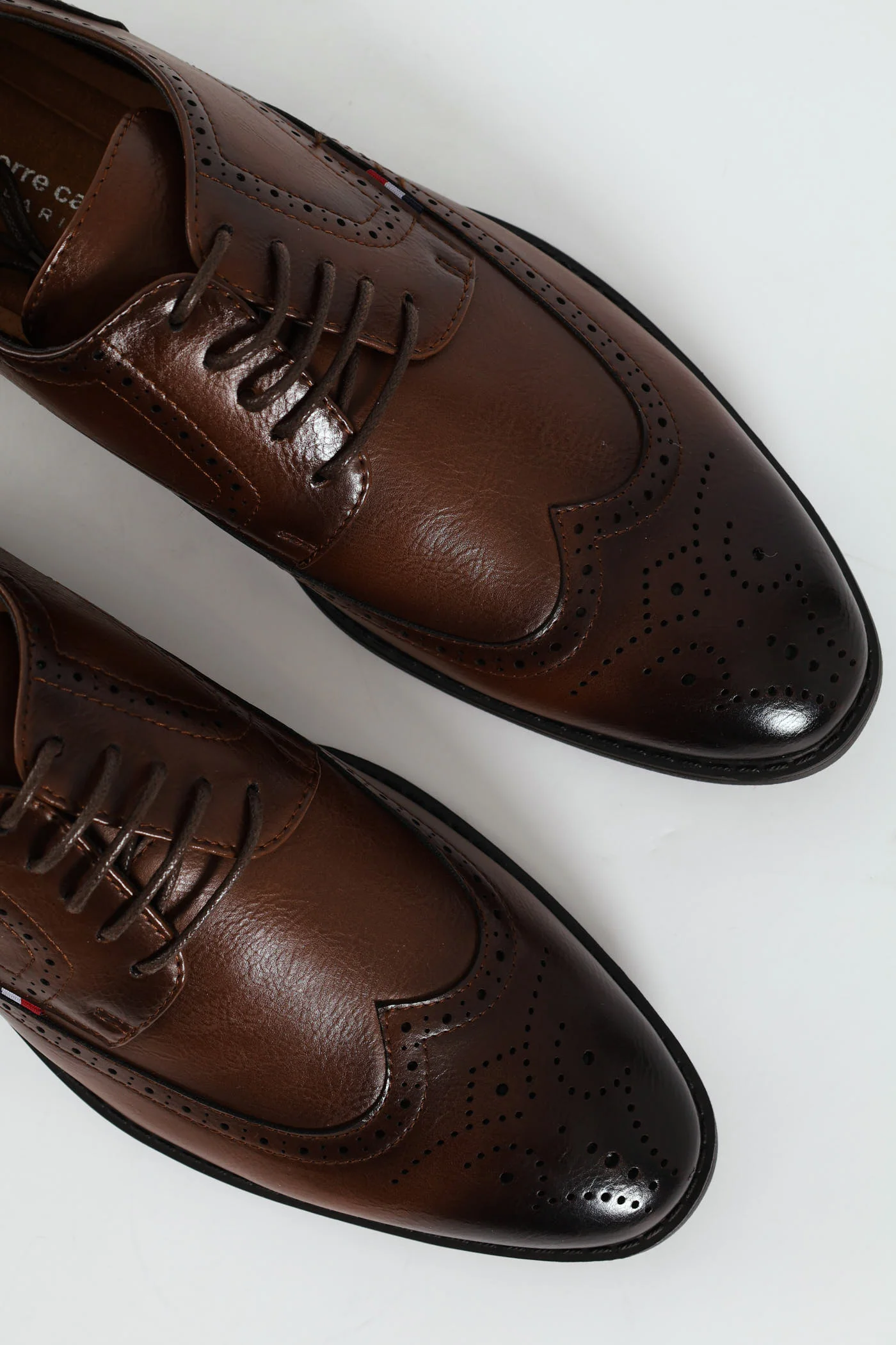 Brogue Detail Lace Up Shoe - Tan - Image 2