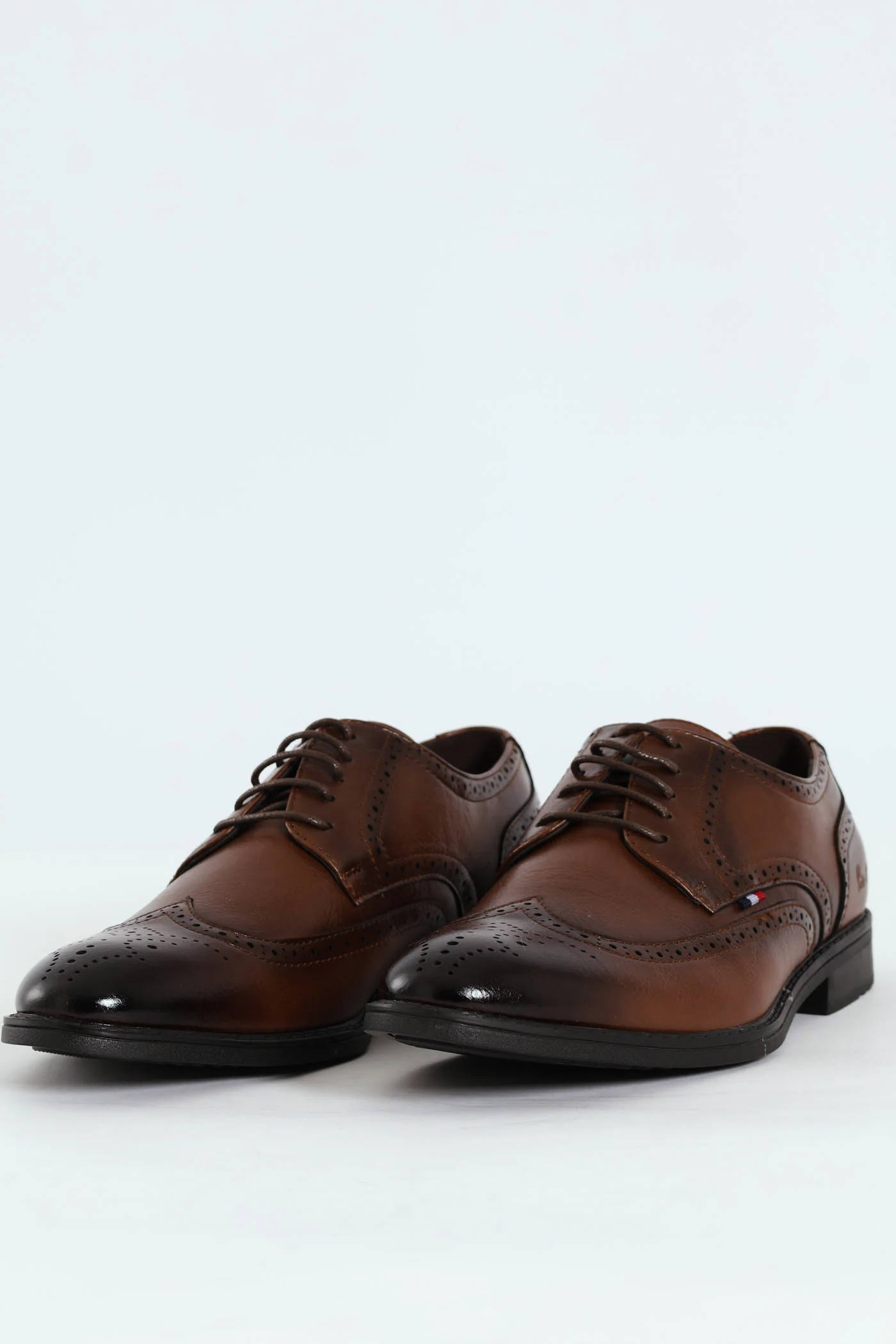 Brogue Detail Lace Up Shoe - Tan - Image 3