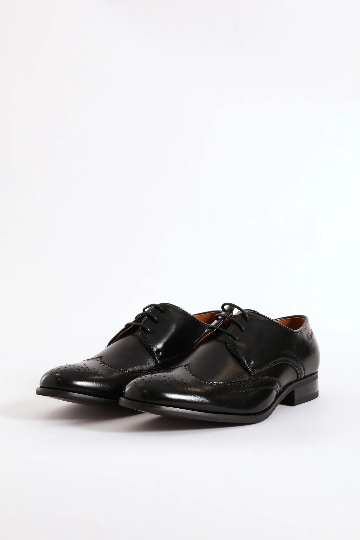 Brogue Wing Cap Derby Shoe - Black - Image 3