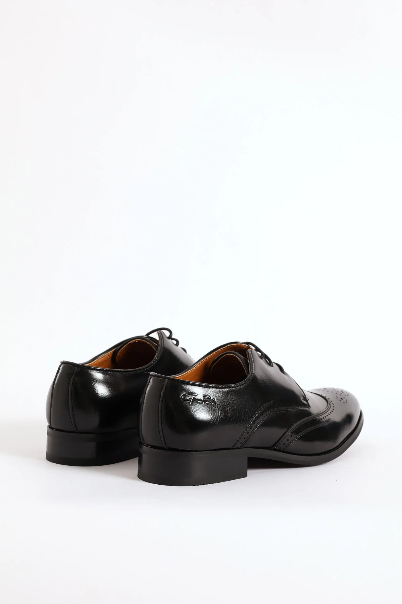 Brogue Wing Cap Derby Shoe - Black - Image 4