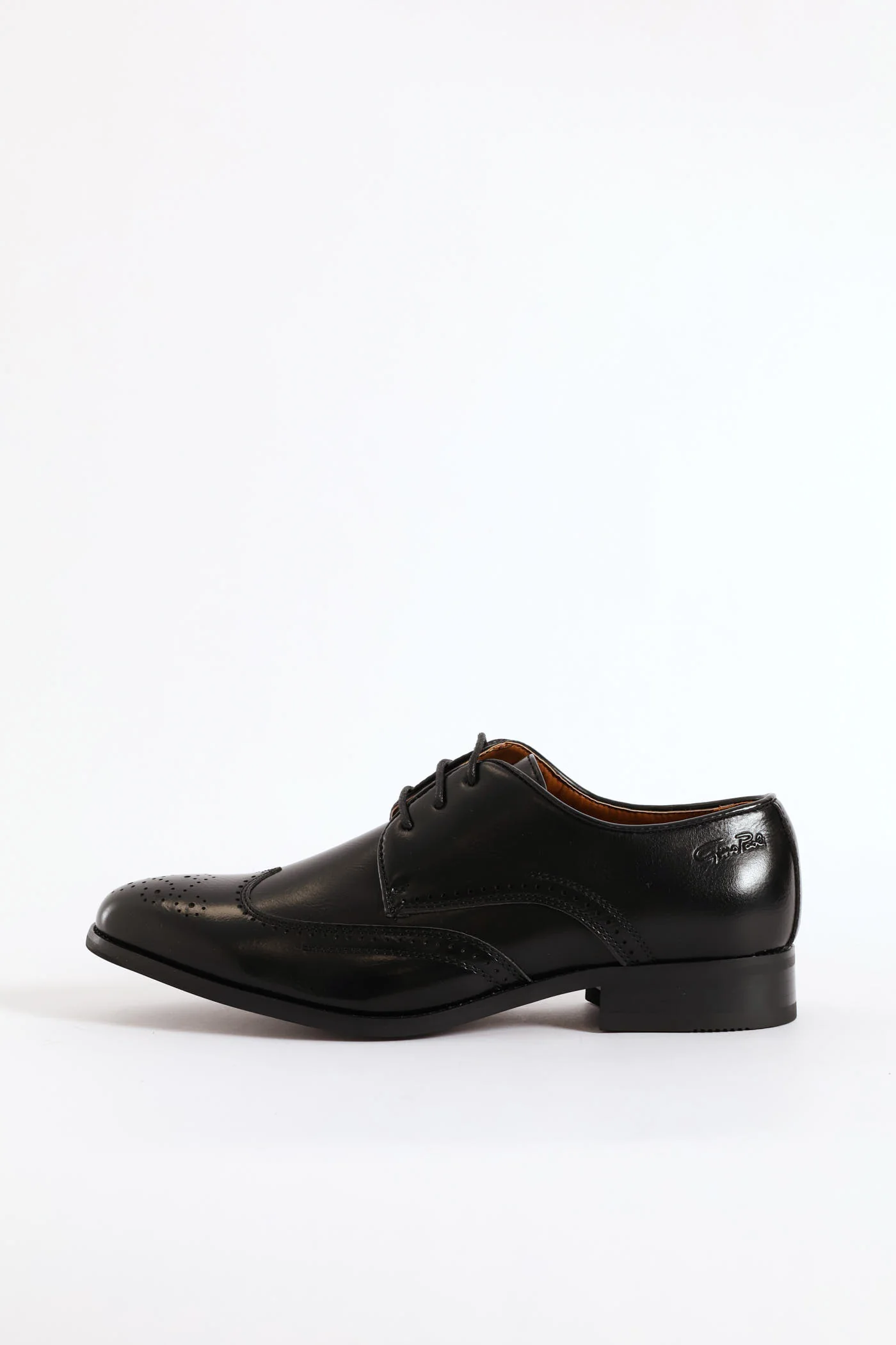 Brogue Wing Cap Derby Shoe - Black - Image 6