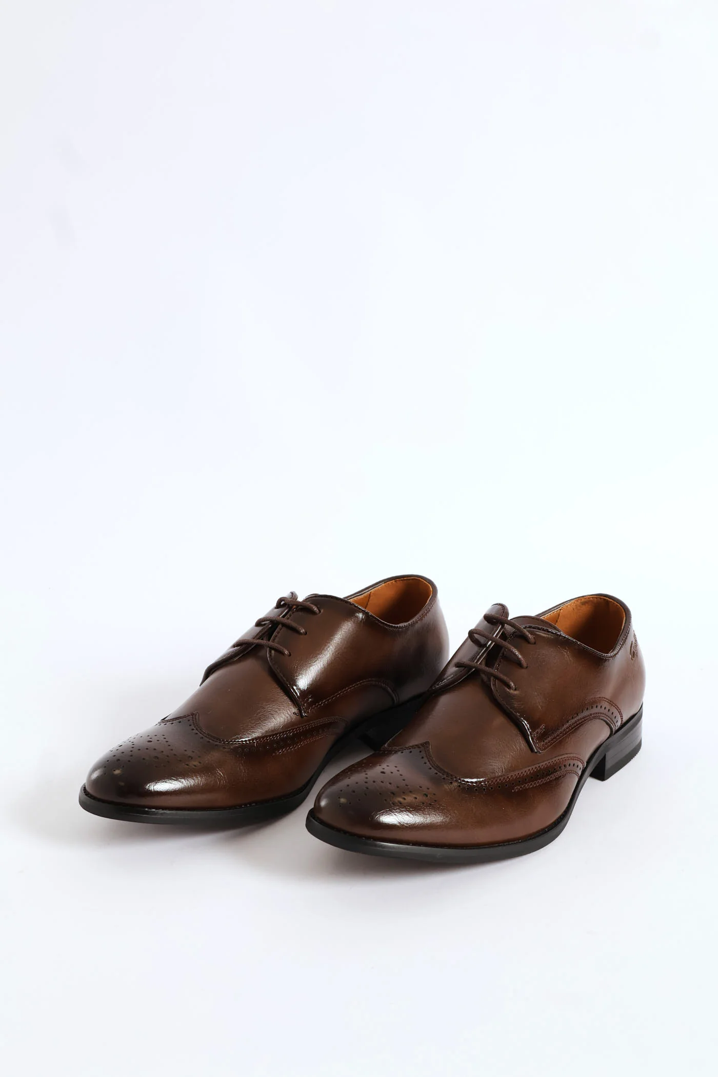 Brogue Wing Cap Derby Shoe - Brown - Image 3