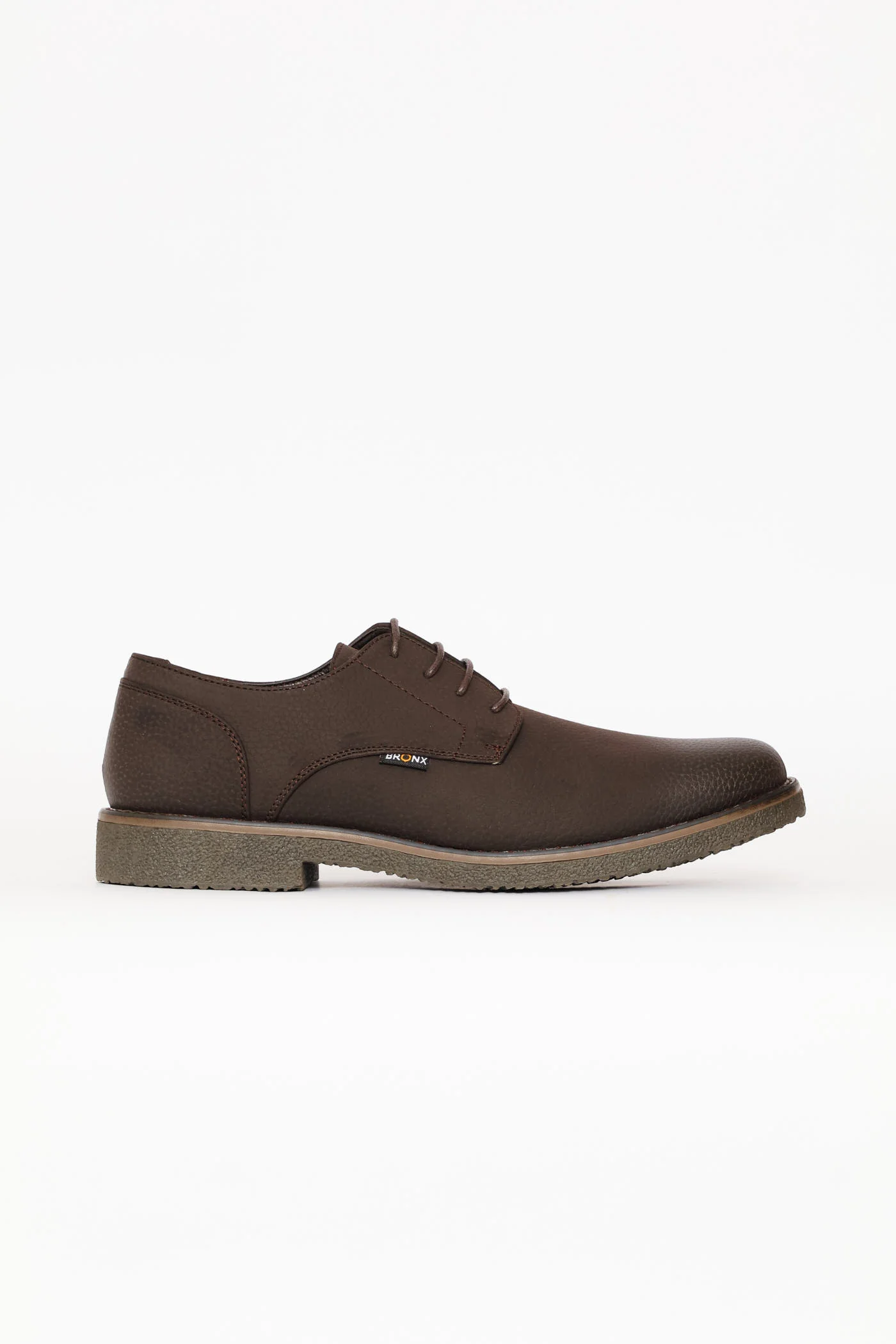 Bronx Lace Up Smart Casual Derby Shoe - Chocolate - Image 3