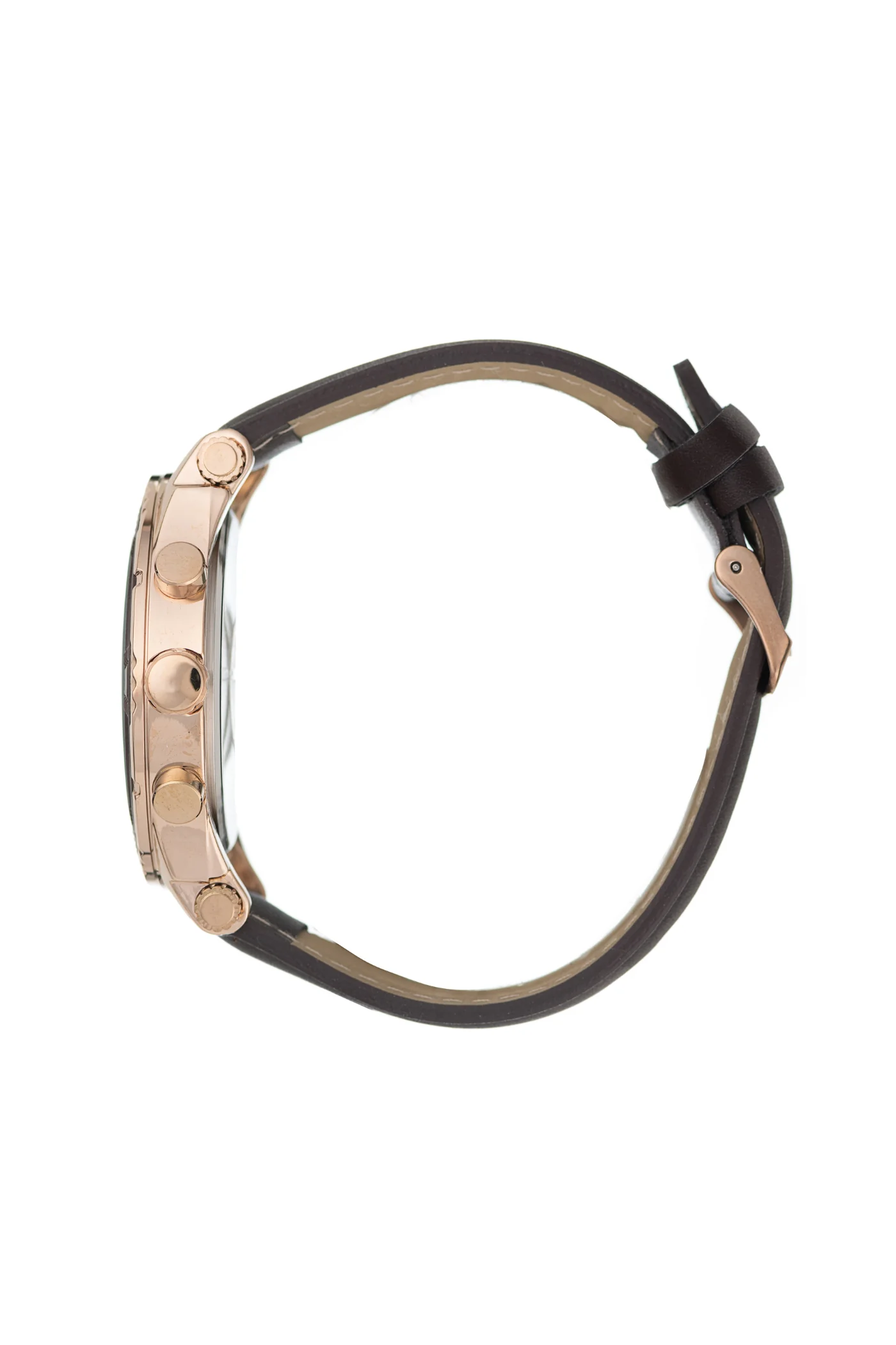 Brown Leather Strap Analogue Watch - Brown - Image 2