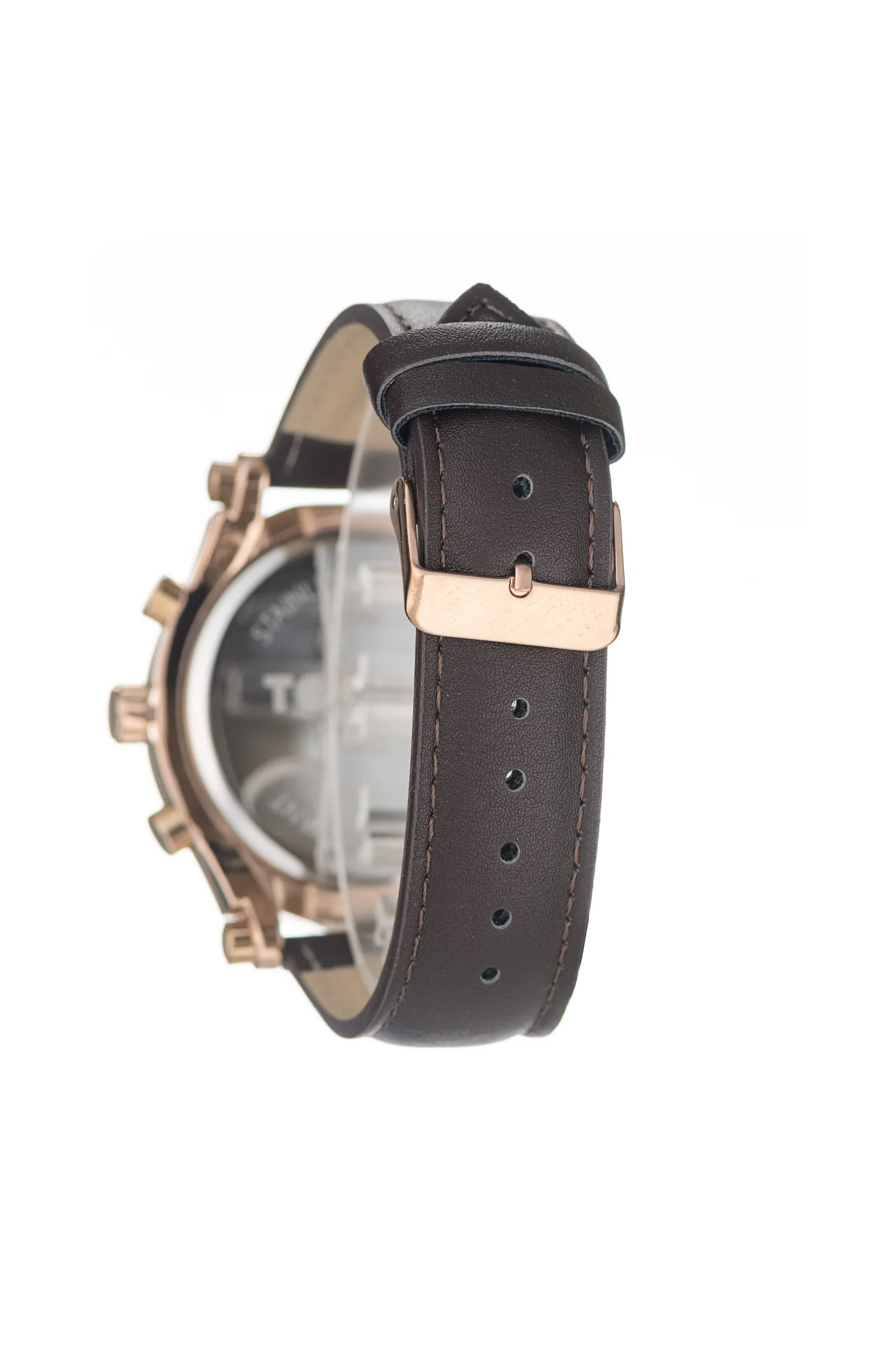Brown Leather Strap Analogue Watch - Brown - Image 3