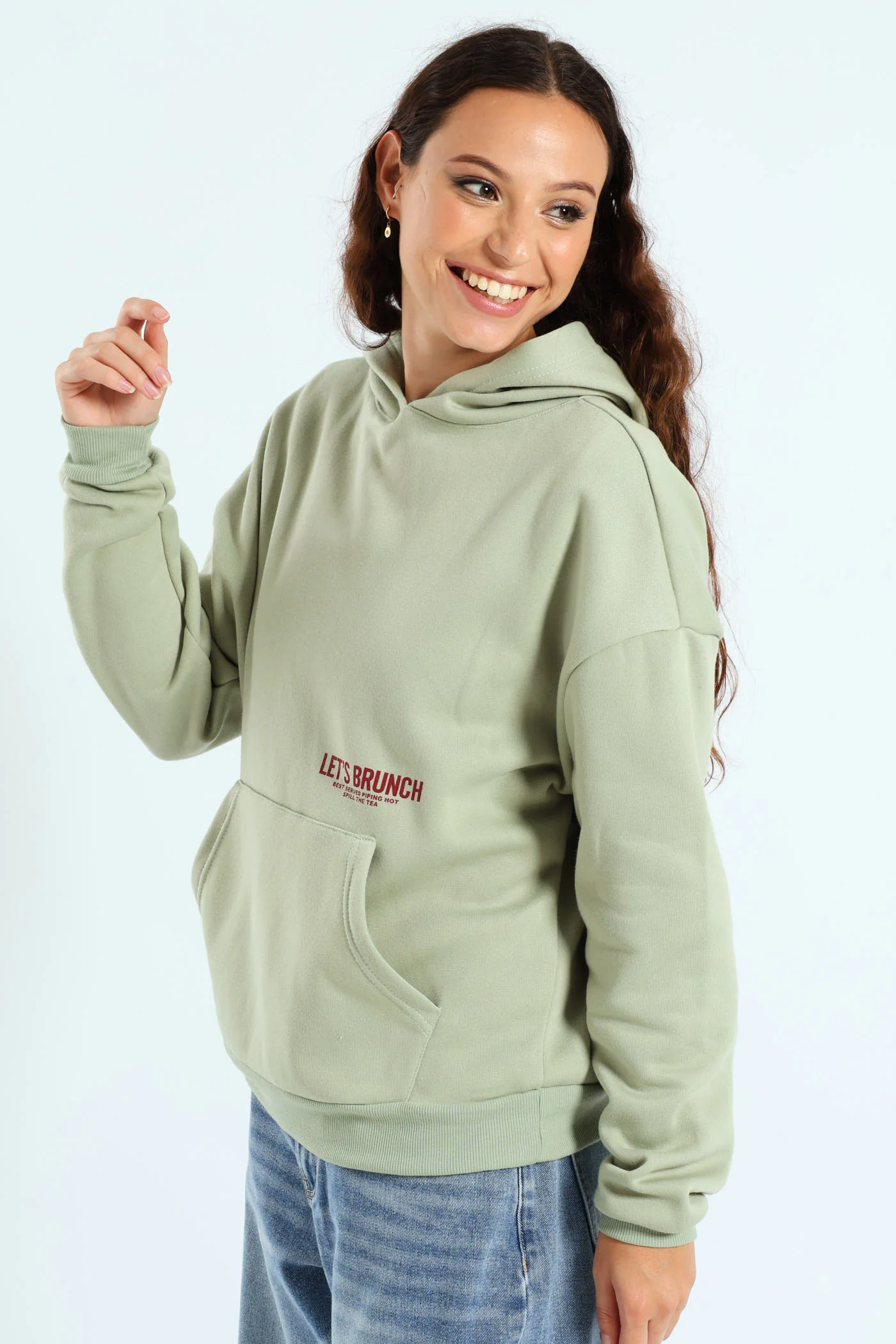 Brunch Kanga Pocket Hoodie - Sage - Image 3