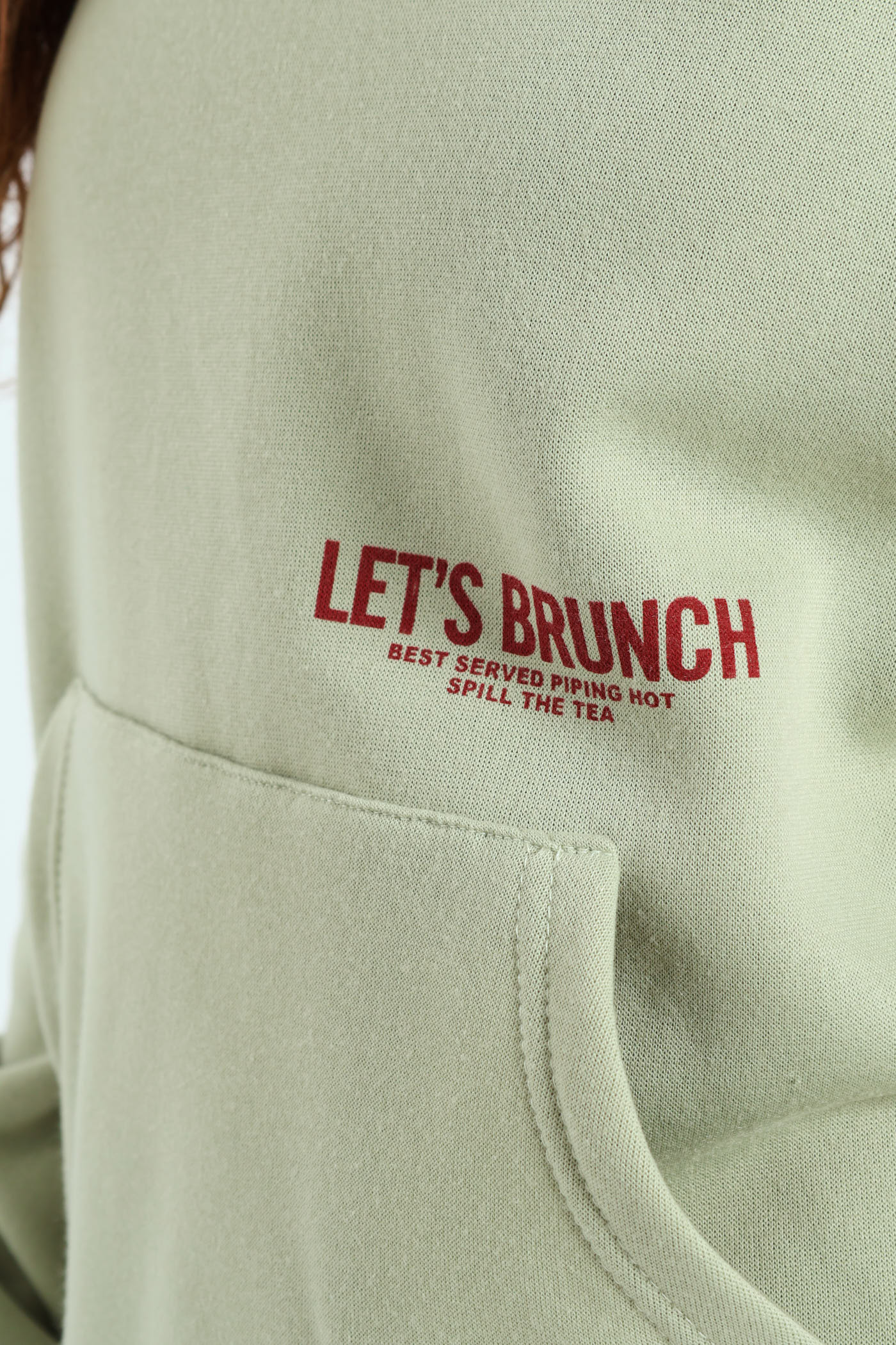 Brunch Kanga Pocket Hoodie - Sage - Image 5