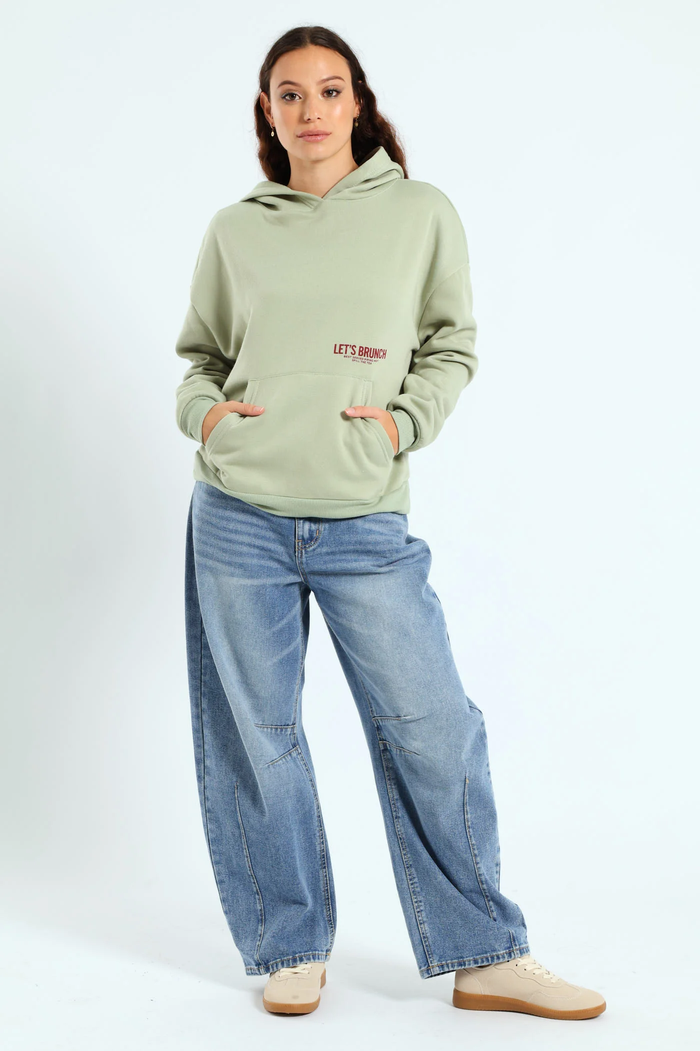 Brunch Kanga Pocket Hoodie - Sage - Image 6