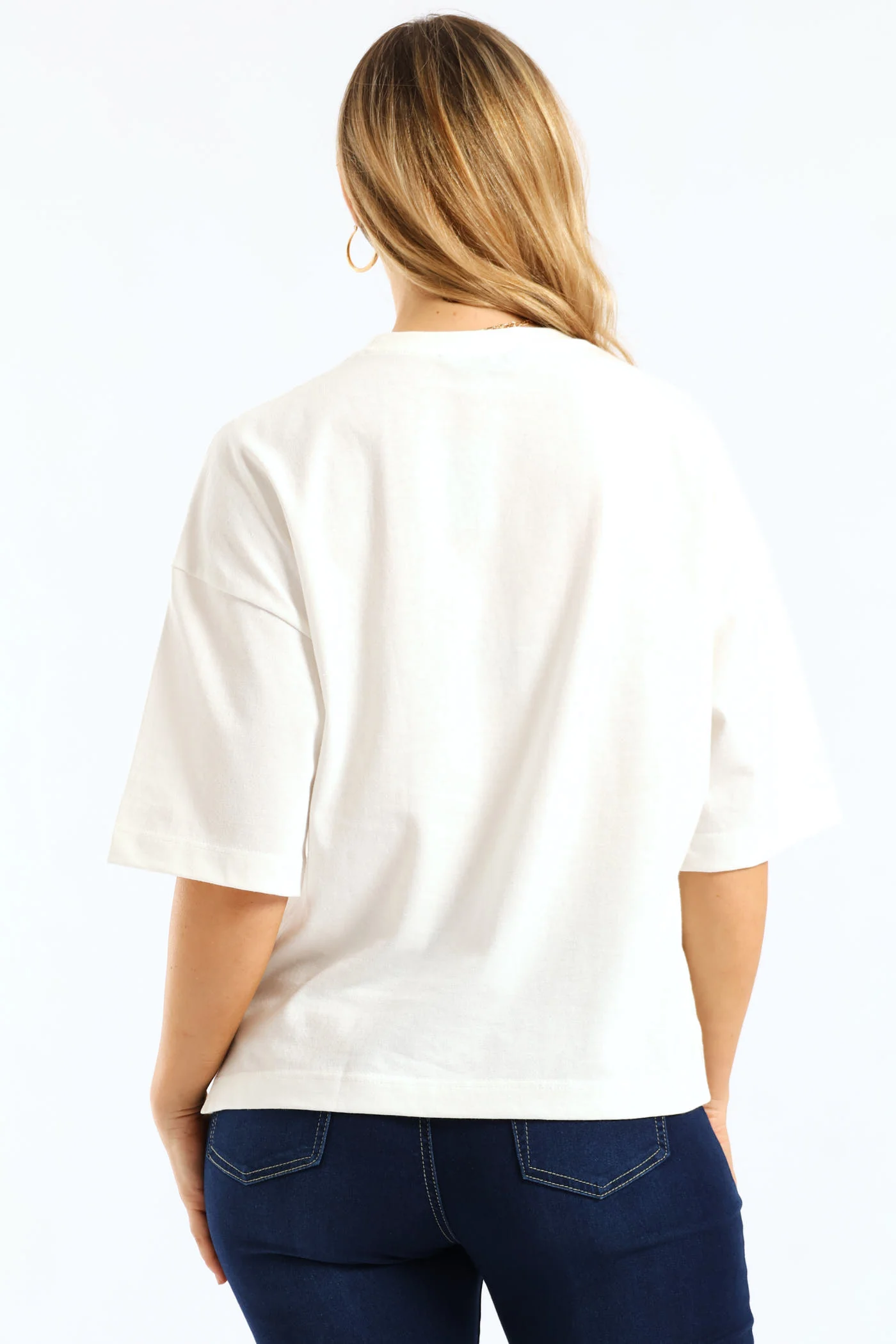 Brush Stroke Oversized Foil Tee - Milk - Image 2