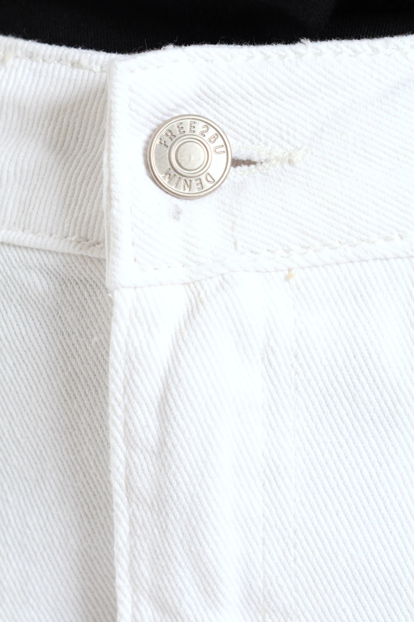 Bubble Hem Denim Skirt - White - Image 4