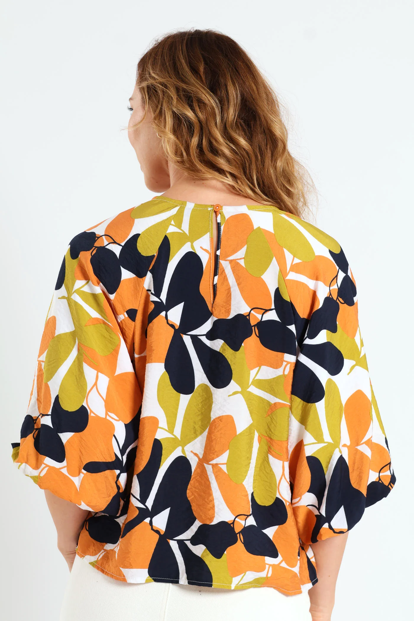 Bubble Raglan Sleeve Printed Blouse - Multi - Image 3