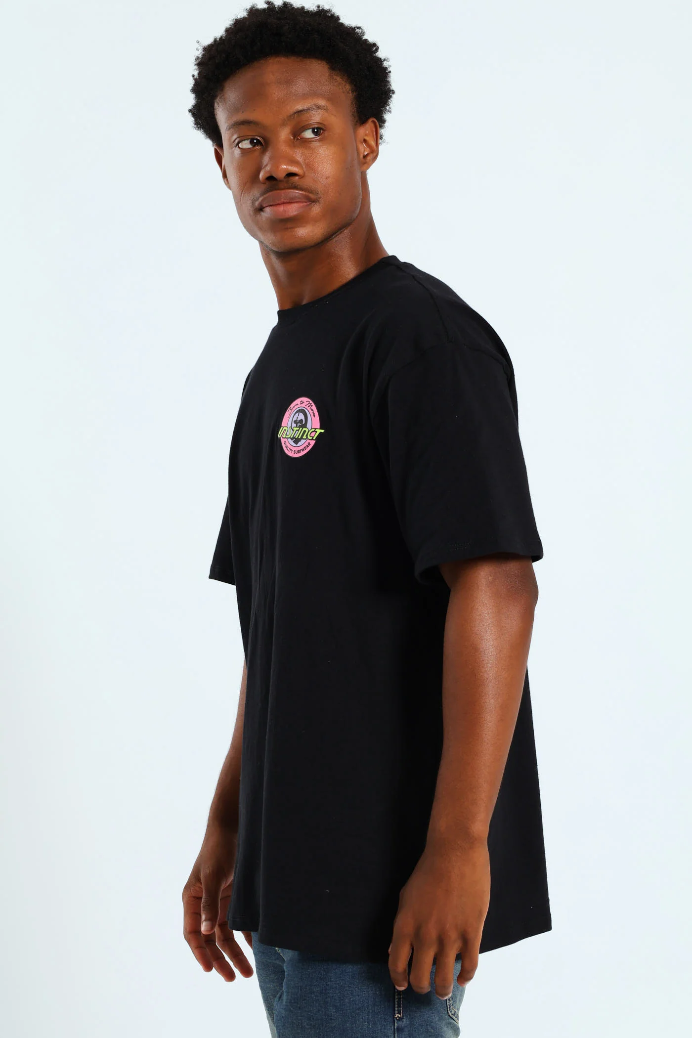 Bubblegum Chest Print Tee - Black - Image 3