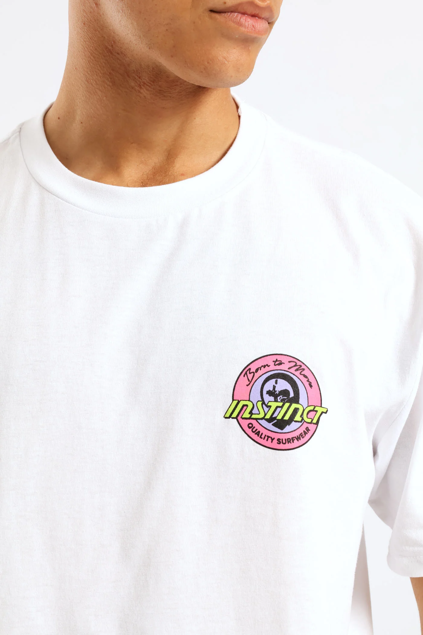 Bubblegum Chest Print Tee - White - Image 2