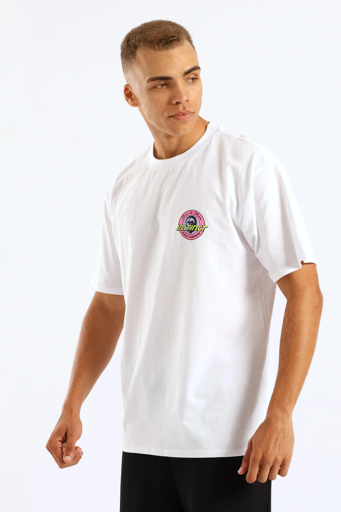 Bubblegum Chest Print Tee - White - Image 3