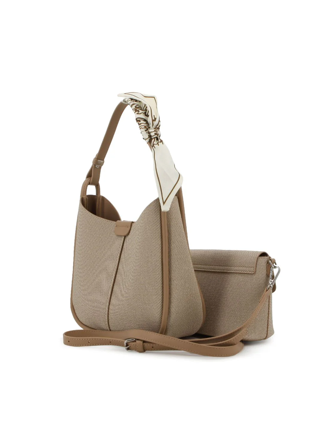 Bucket Bag With Inner Crossbody Bag - Beige - Image 3