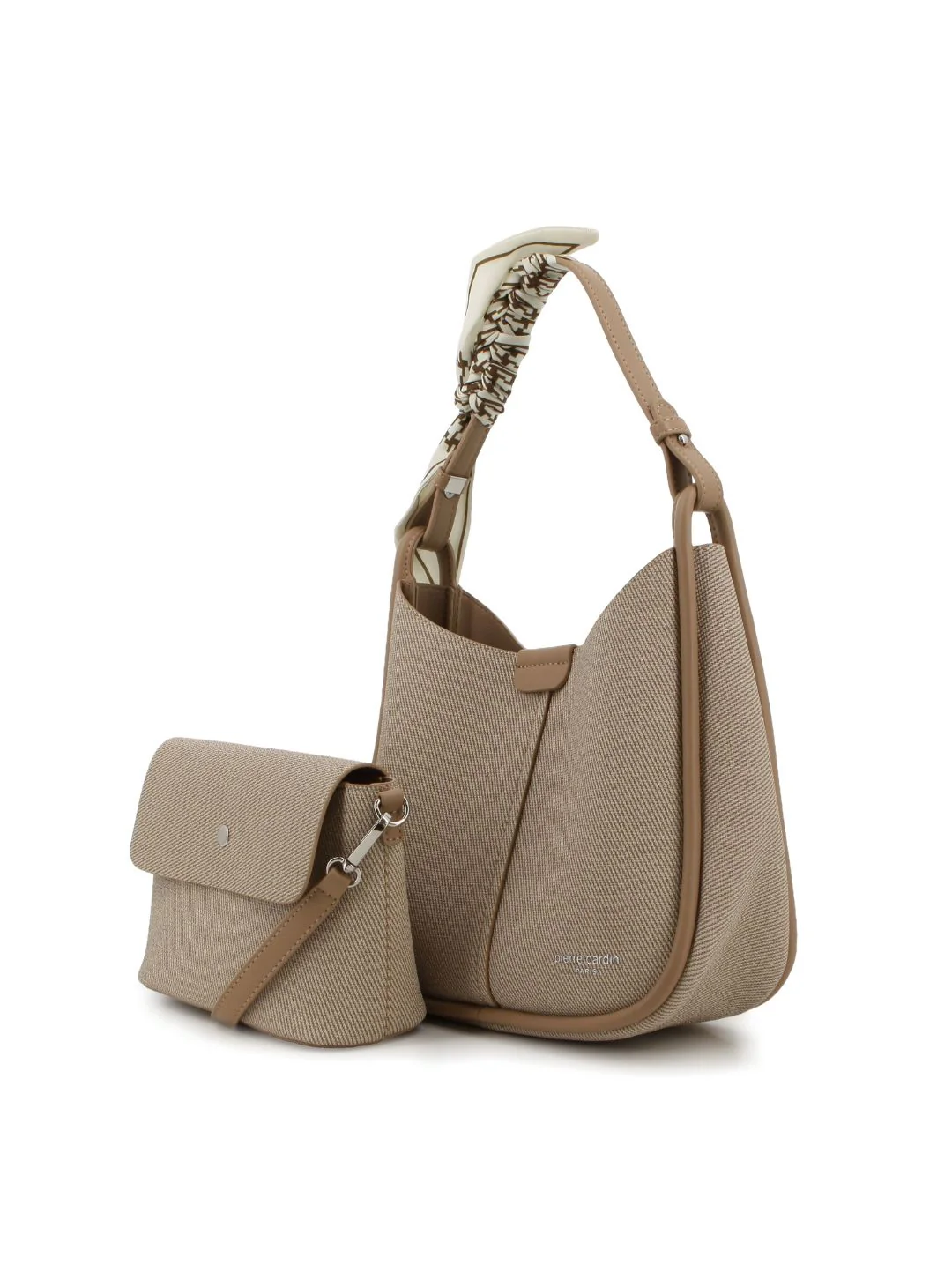 Bucket Bag With Inner Crossbody Bag - Beige - Image 6