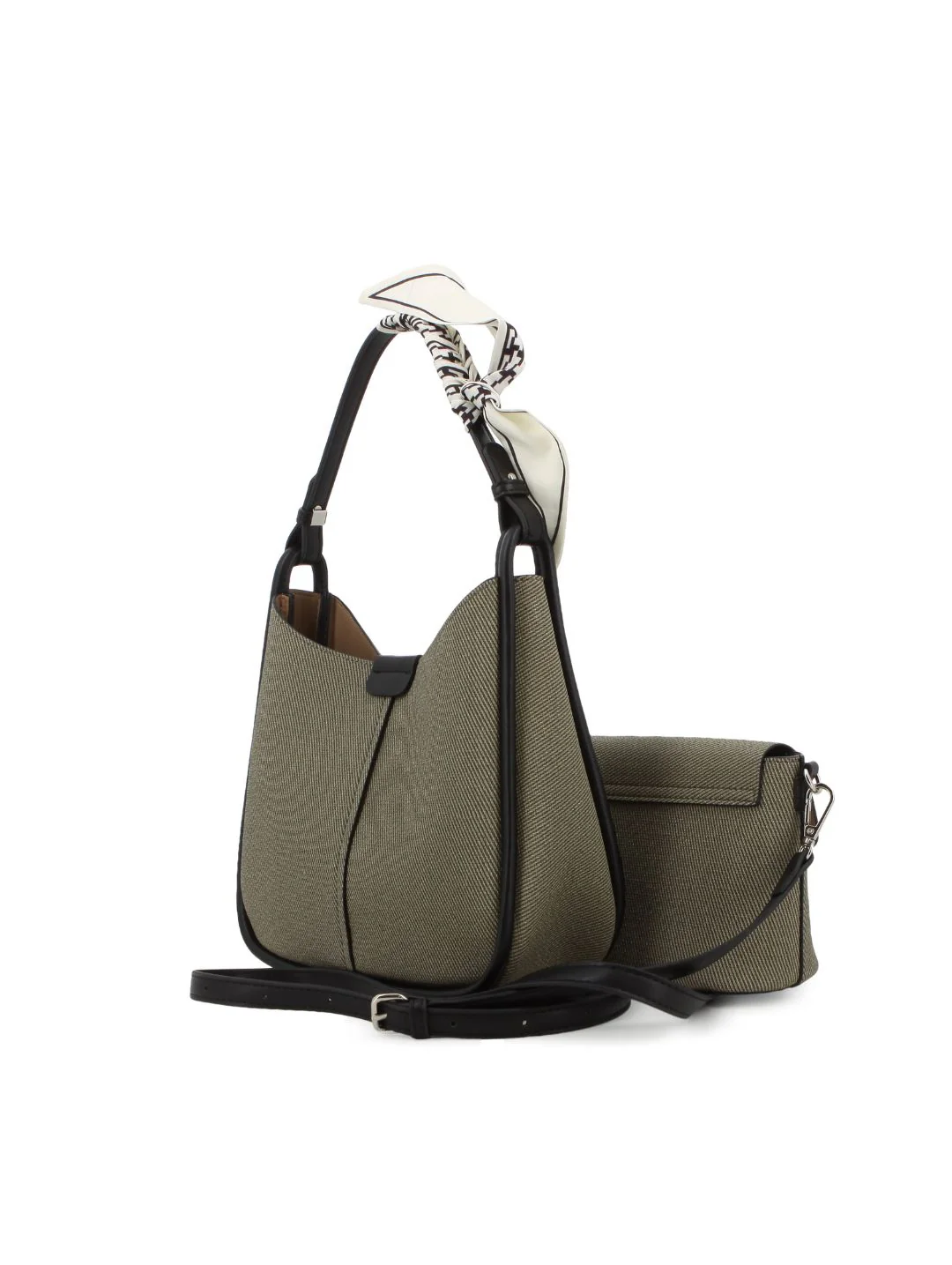 Bucket Bag With Inner Crossbody Bag - Black - Image 4