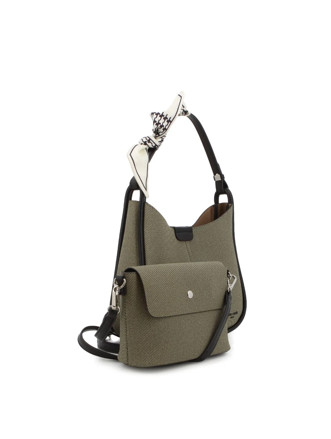 Bucket Bag With Inner Crossbody Bag - Black - Image 6