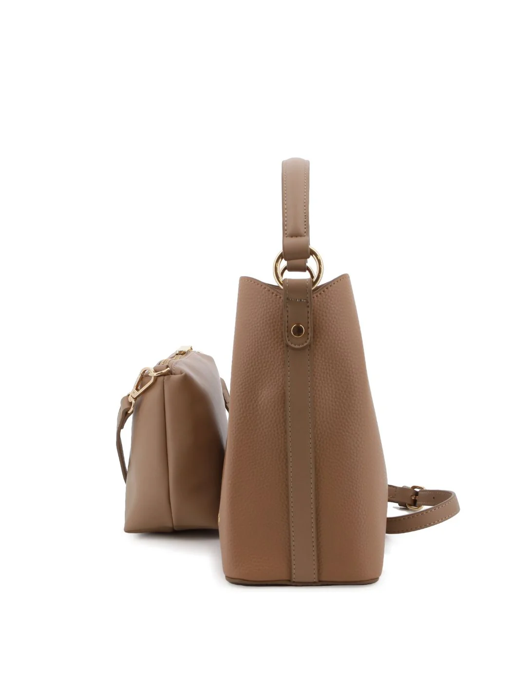 Bucket Bag With Inner Pouch - Tan - Image 5