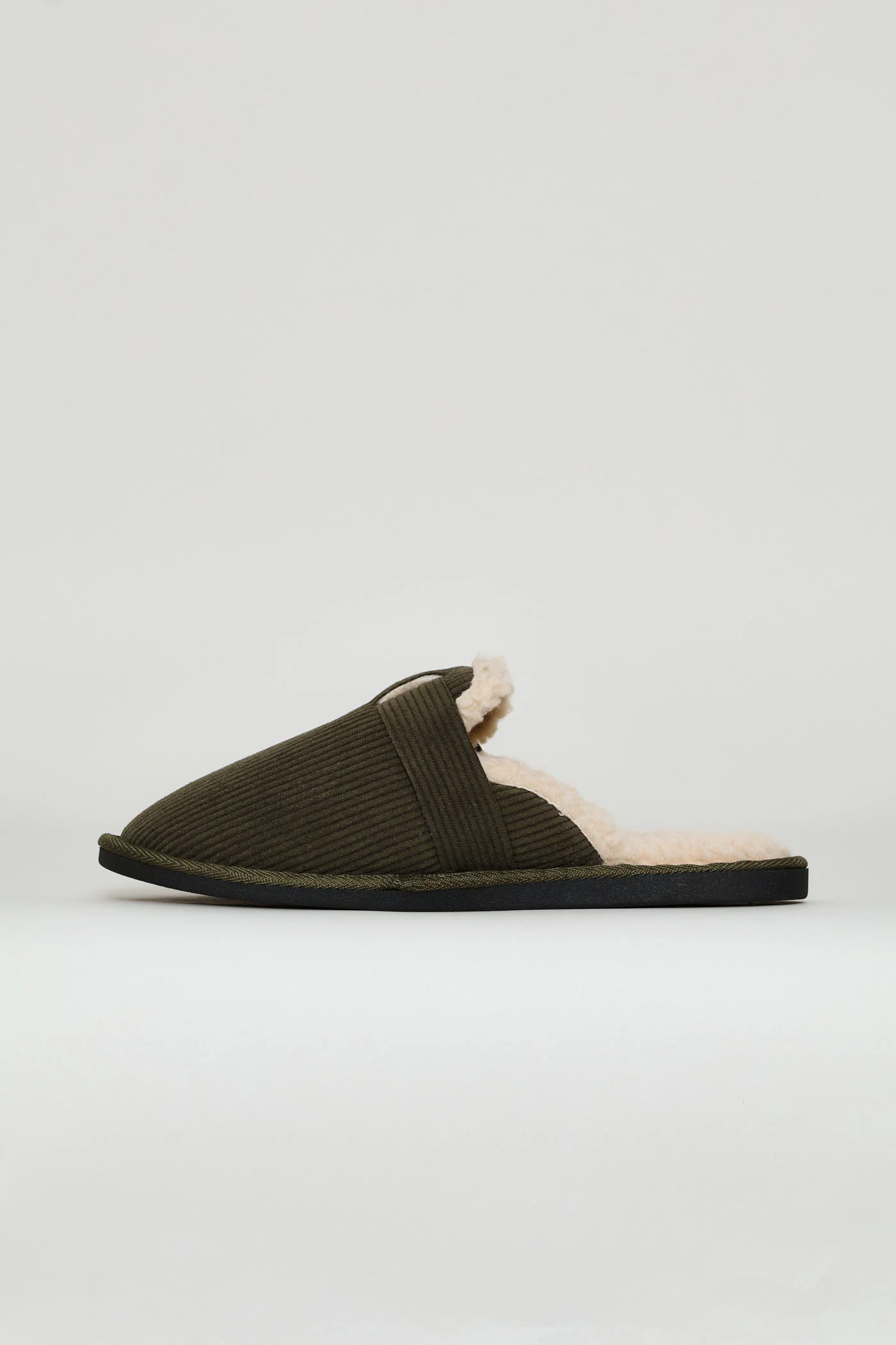 Buckle Detail Corduroy Clog Slipper - Fatigue - Image 4