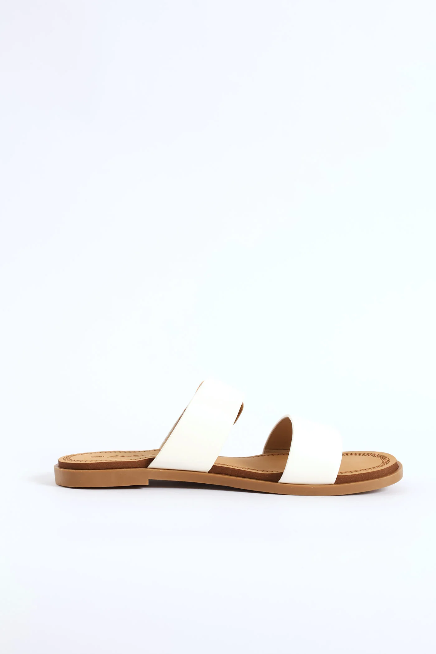 Buckle Detail Double Band Sandal - White - Image 3