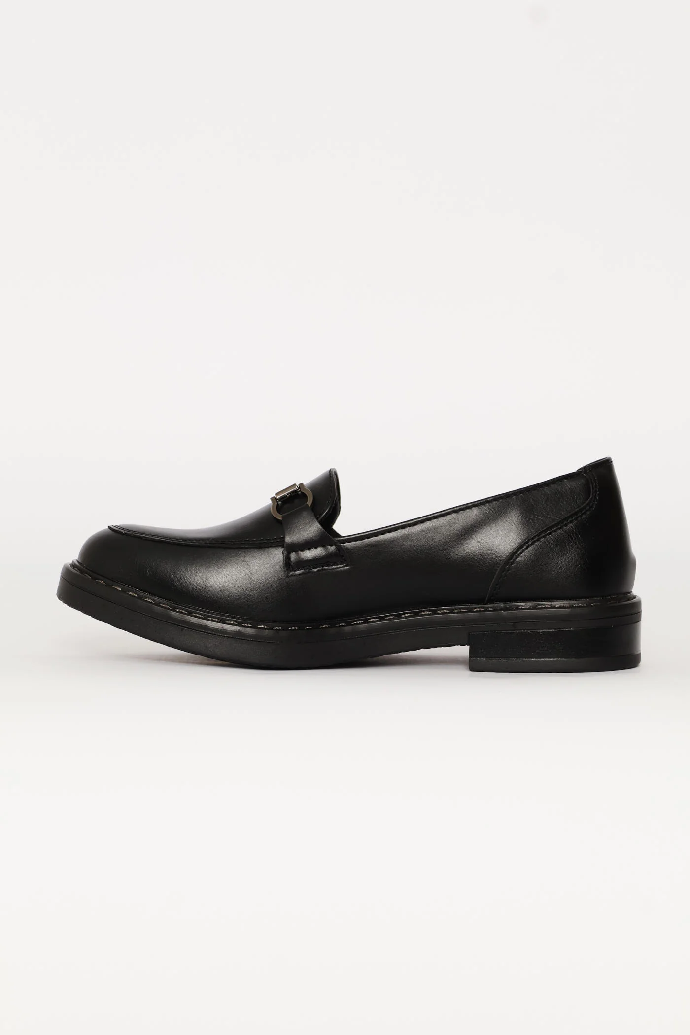 Buckle Detail Loafer - Black - Image 4