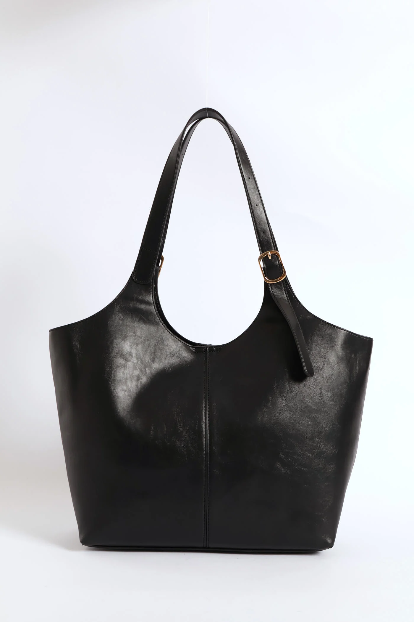 Buckle Detail Shopper Bag - Black - Image 4