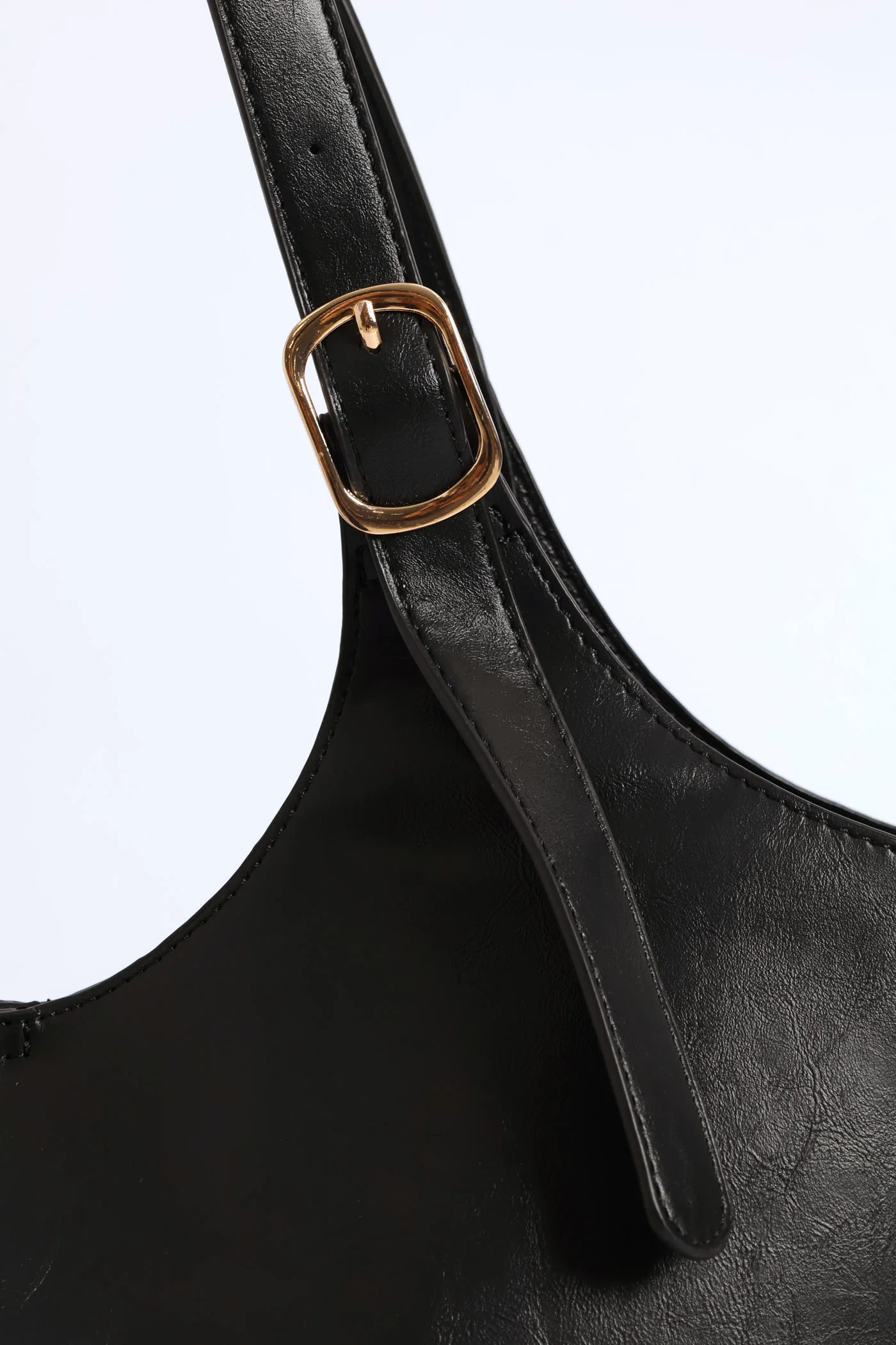 Buckle Detail Shopper Bag - Black - Image 5