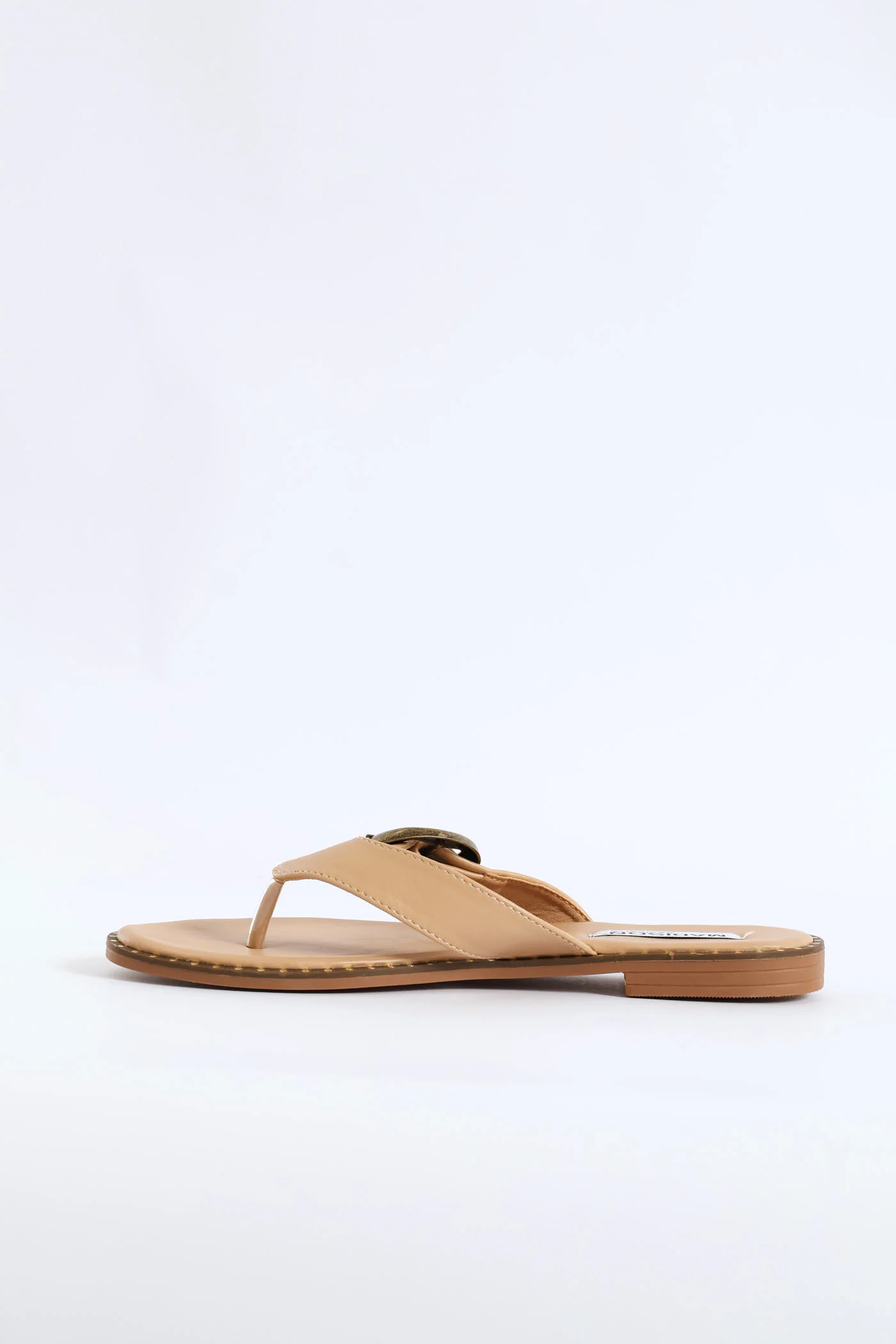 Buckle Detail Thong Sandal - Nude - Image 4