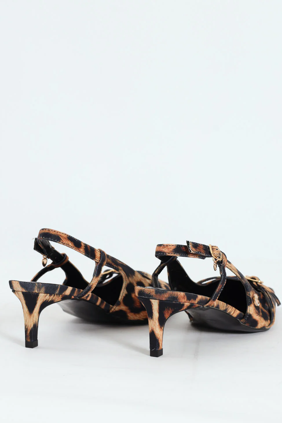 Buckle Pointed Toe Sling Back Heel - Animal Print - Image 3