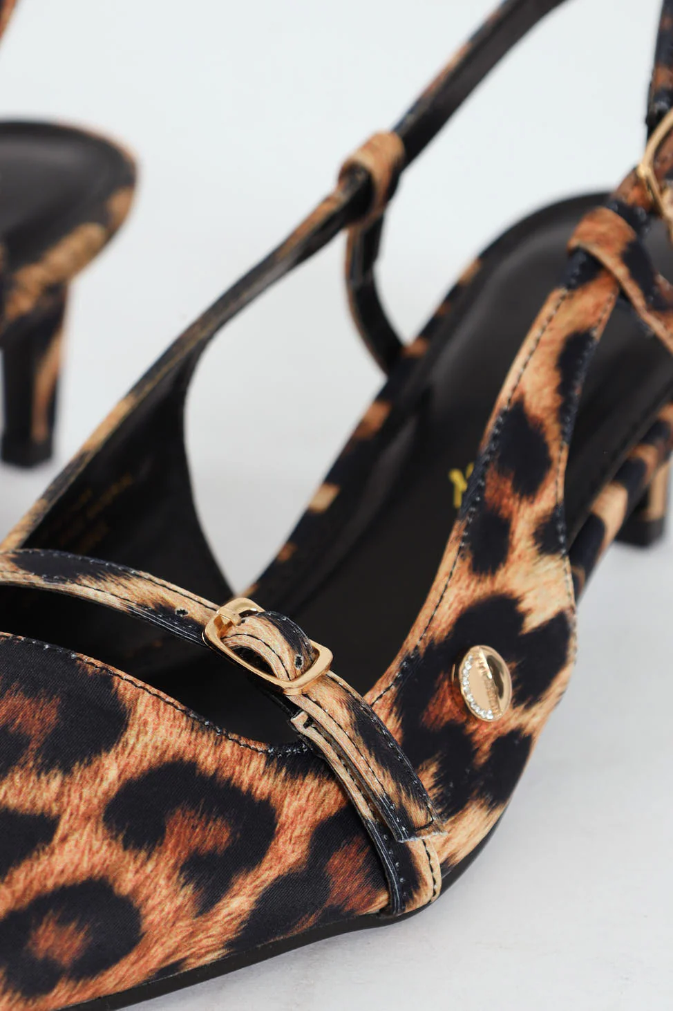 Buckle Pointed Toe Sling Back Heel - Animal Print - Image 5