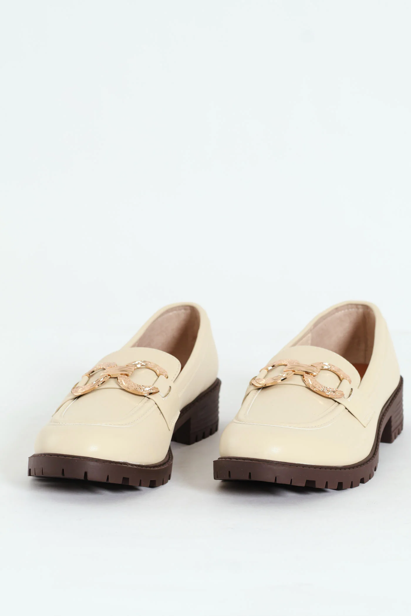 Built-Up Loafer With Linked 0-Shape Trim - Off White - Image 3