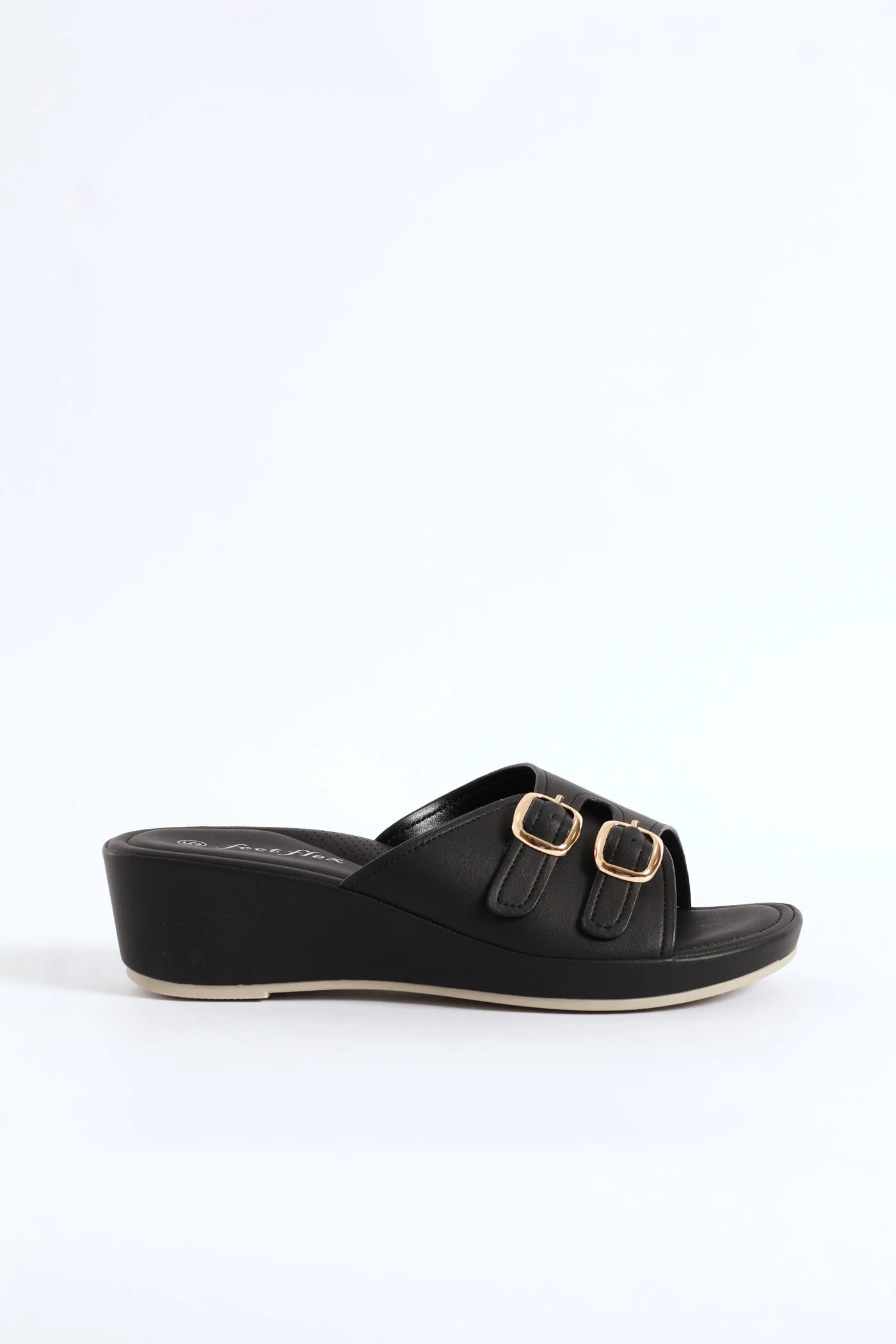 Double Buckle Sandal - Black - Image 3