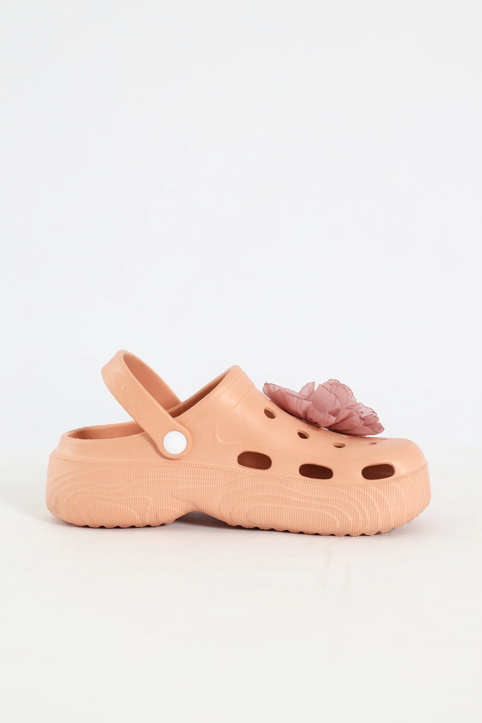 Bumper With Floral Detail Clog - Mink - Image 2