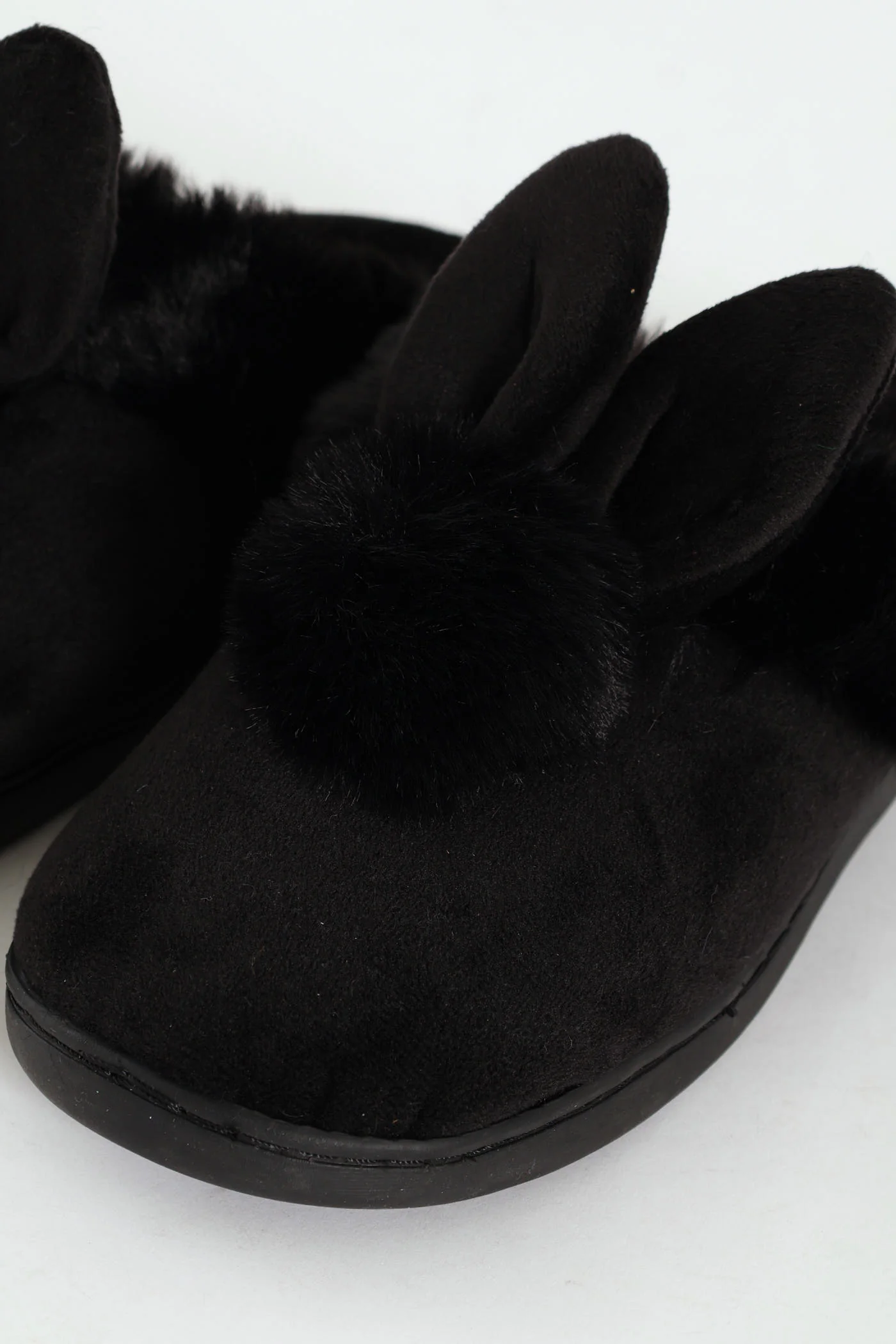 Bunny Fur Slipper - Black - Image 2