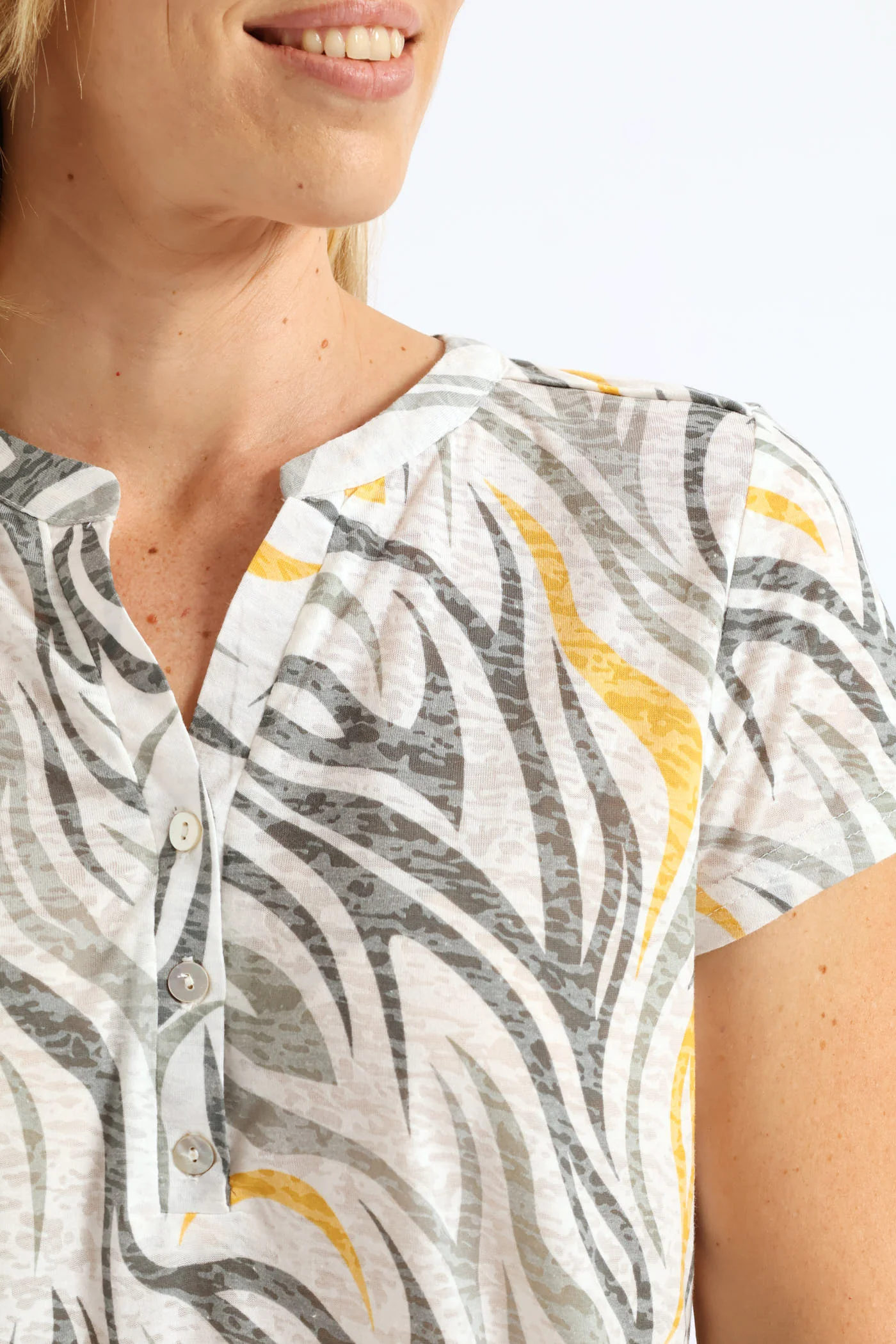 Burnout Henley T-Shirt - Sage - Image 2