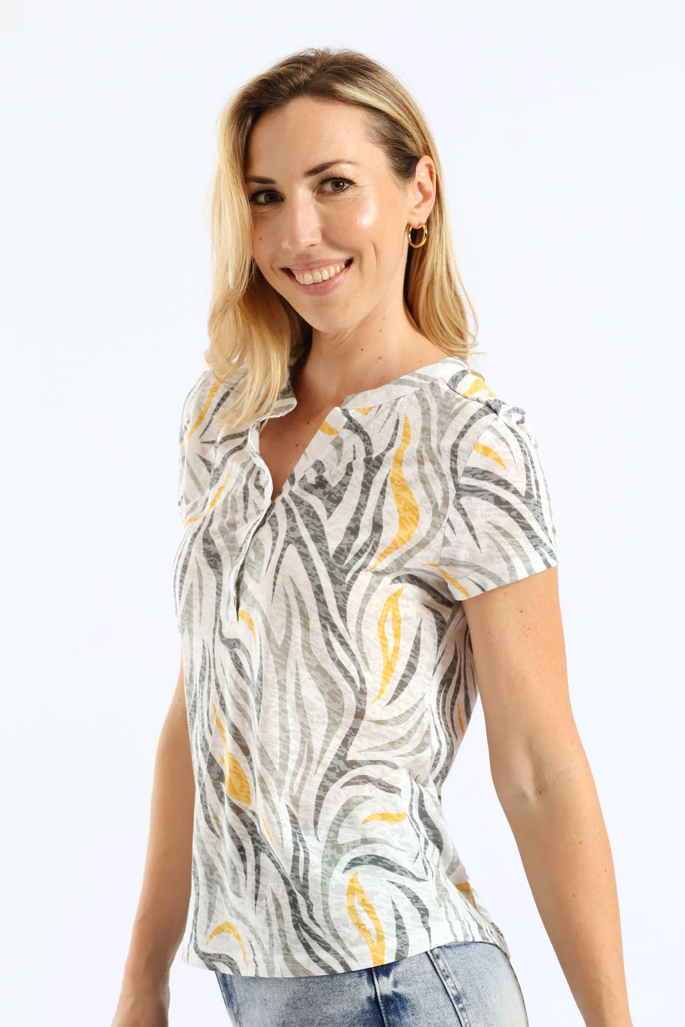 Burnout Henley T-Shirt - Sage - Image 3