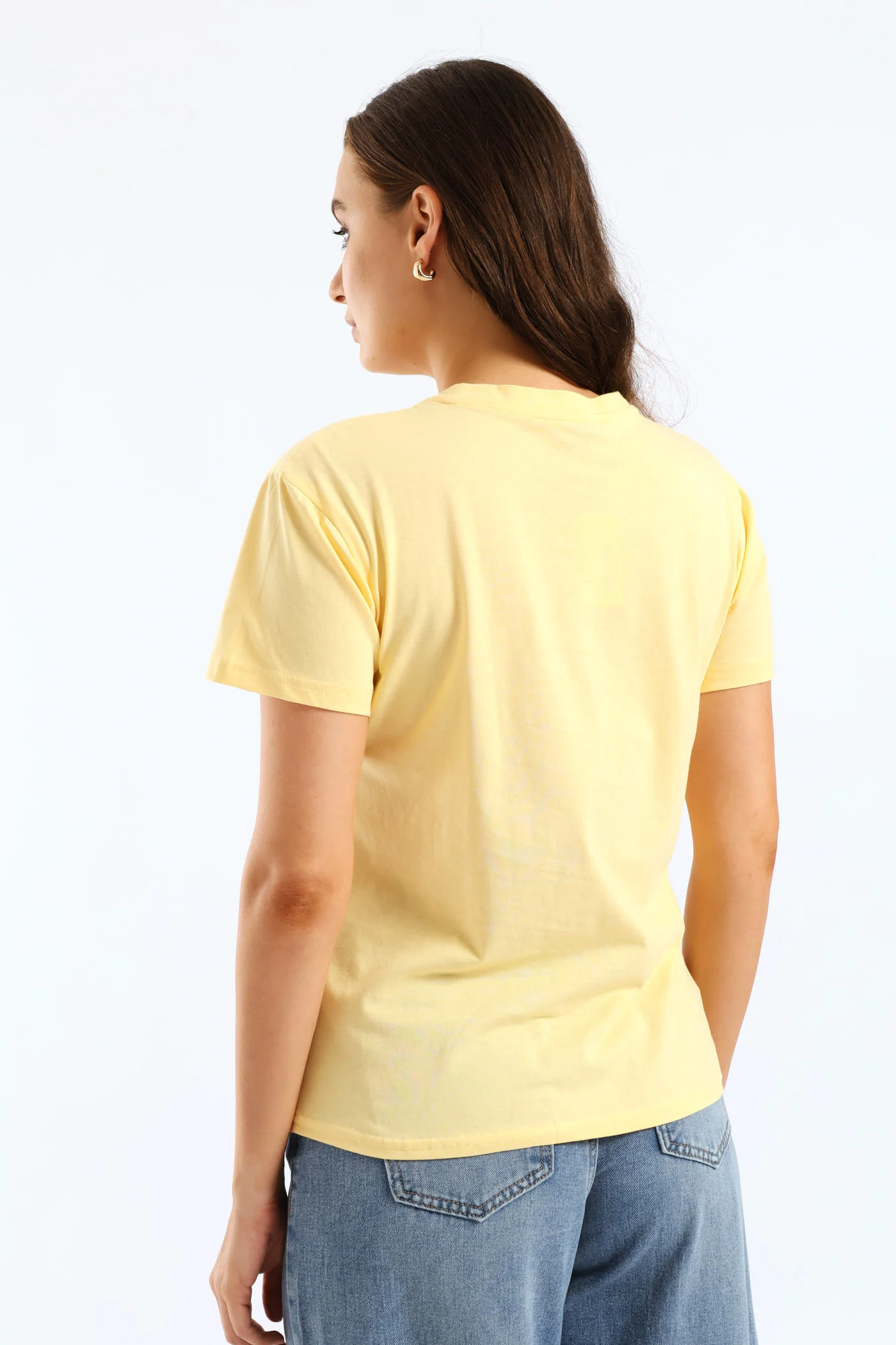 Butterfly Foil Regular Tee - Light Yellow - Image 4