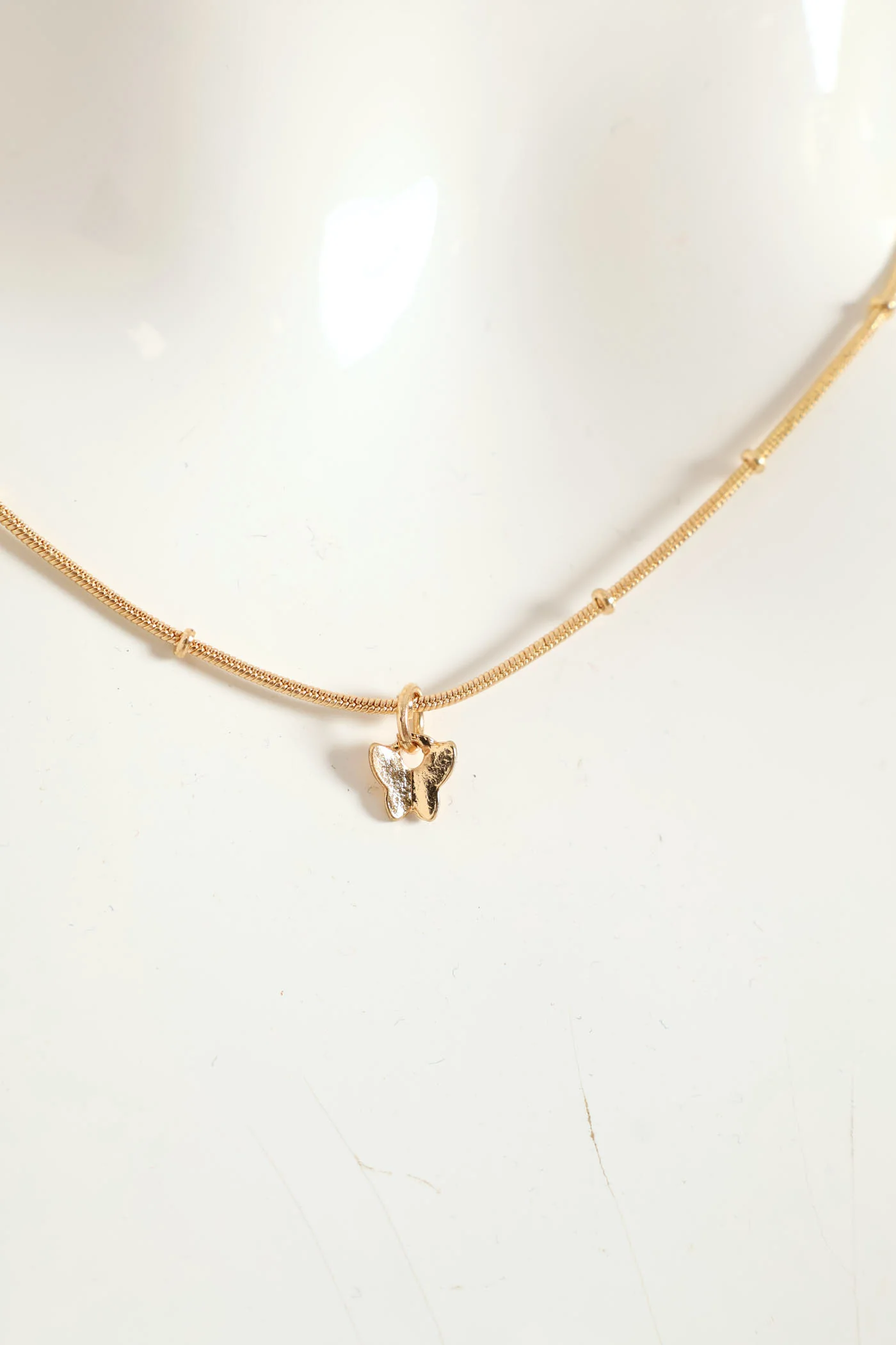 Butterfly Pendant Necklace - Gold - Image 2
