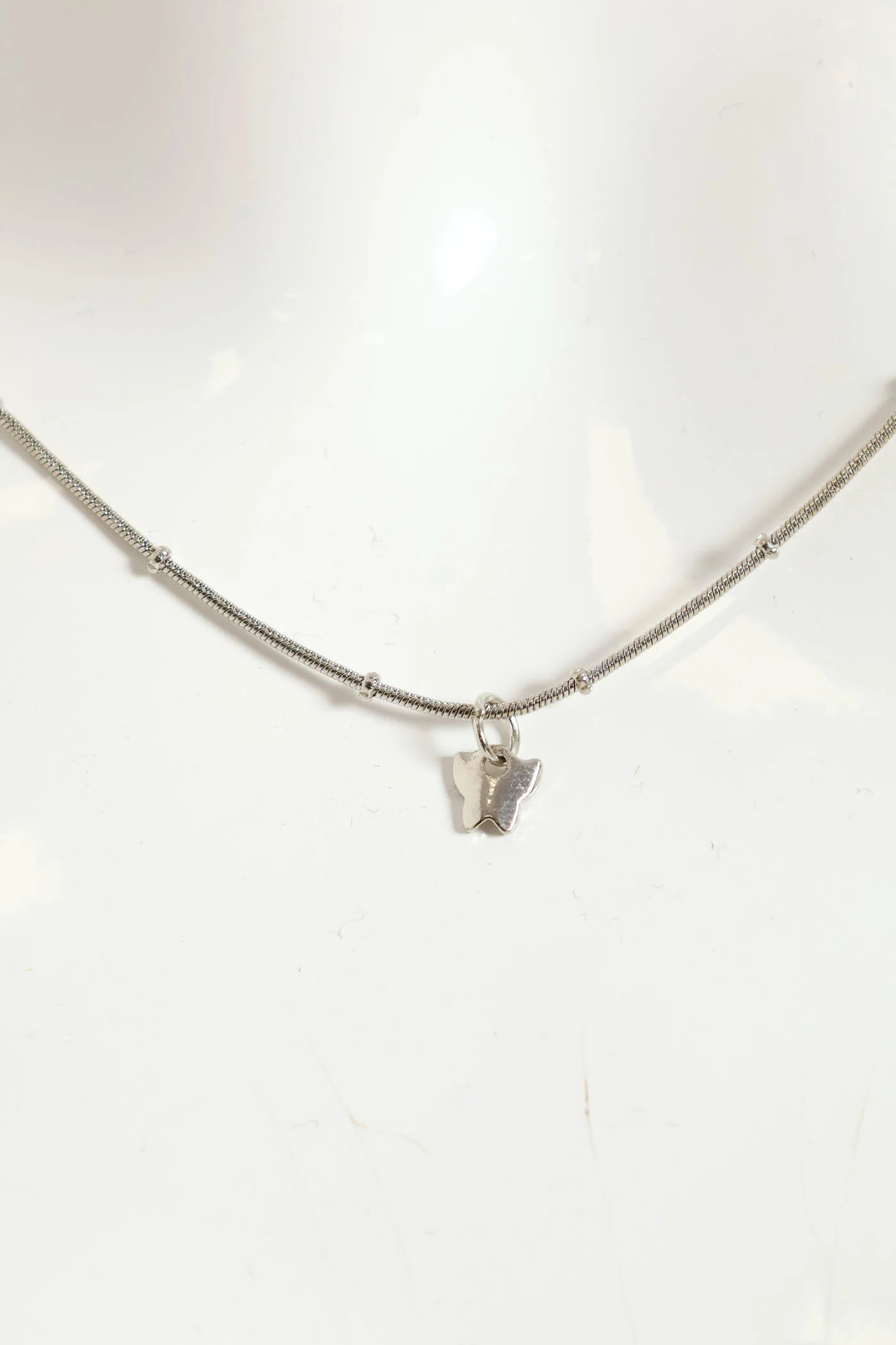 Butterfly Pendant Necklace - Silver - Image 2