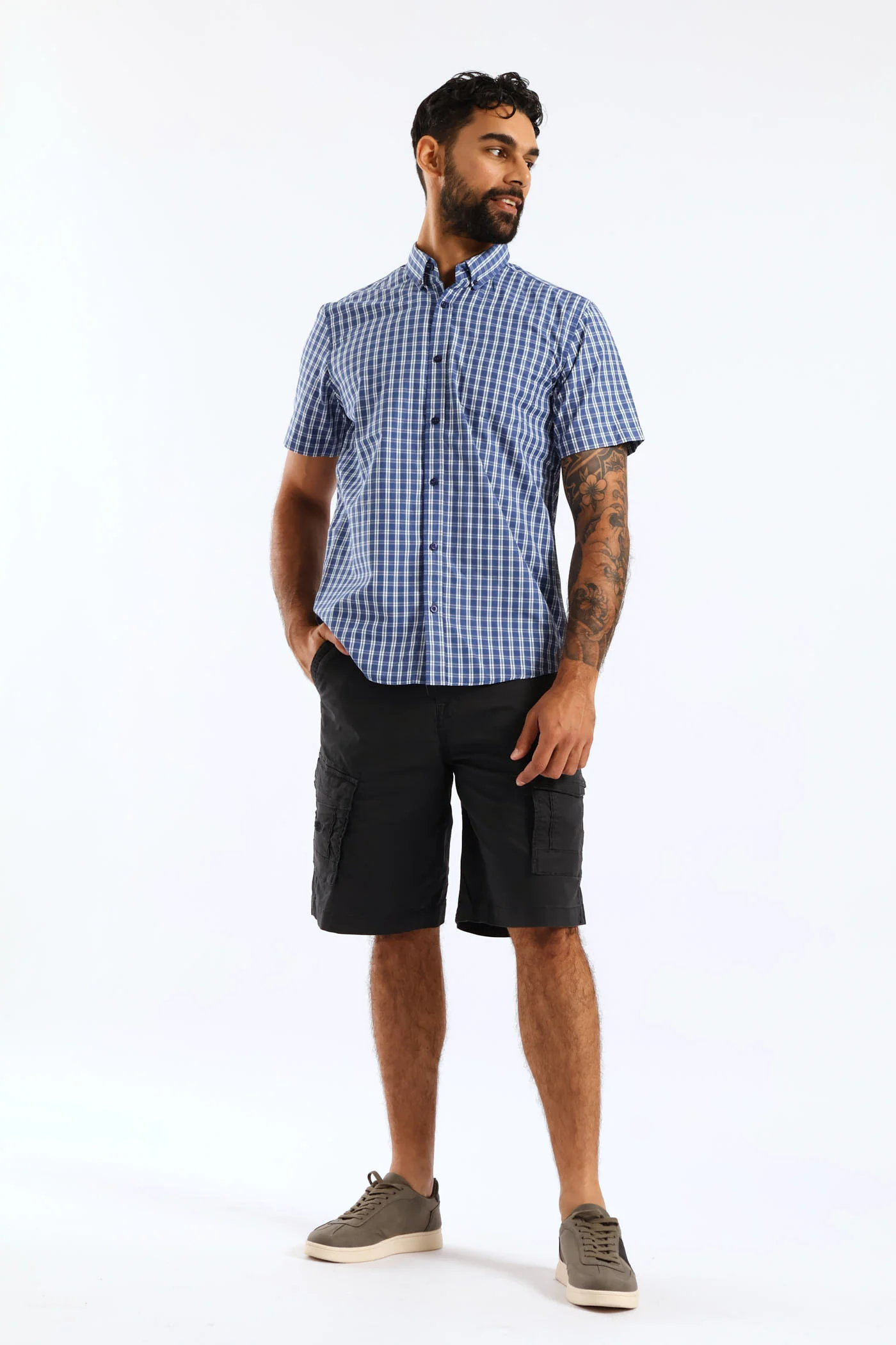 Button Down Check Shirt - Blue - Image 3