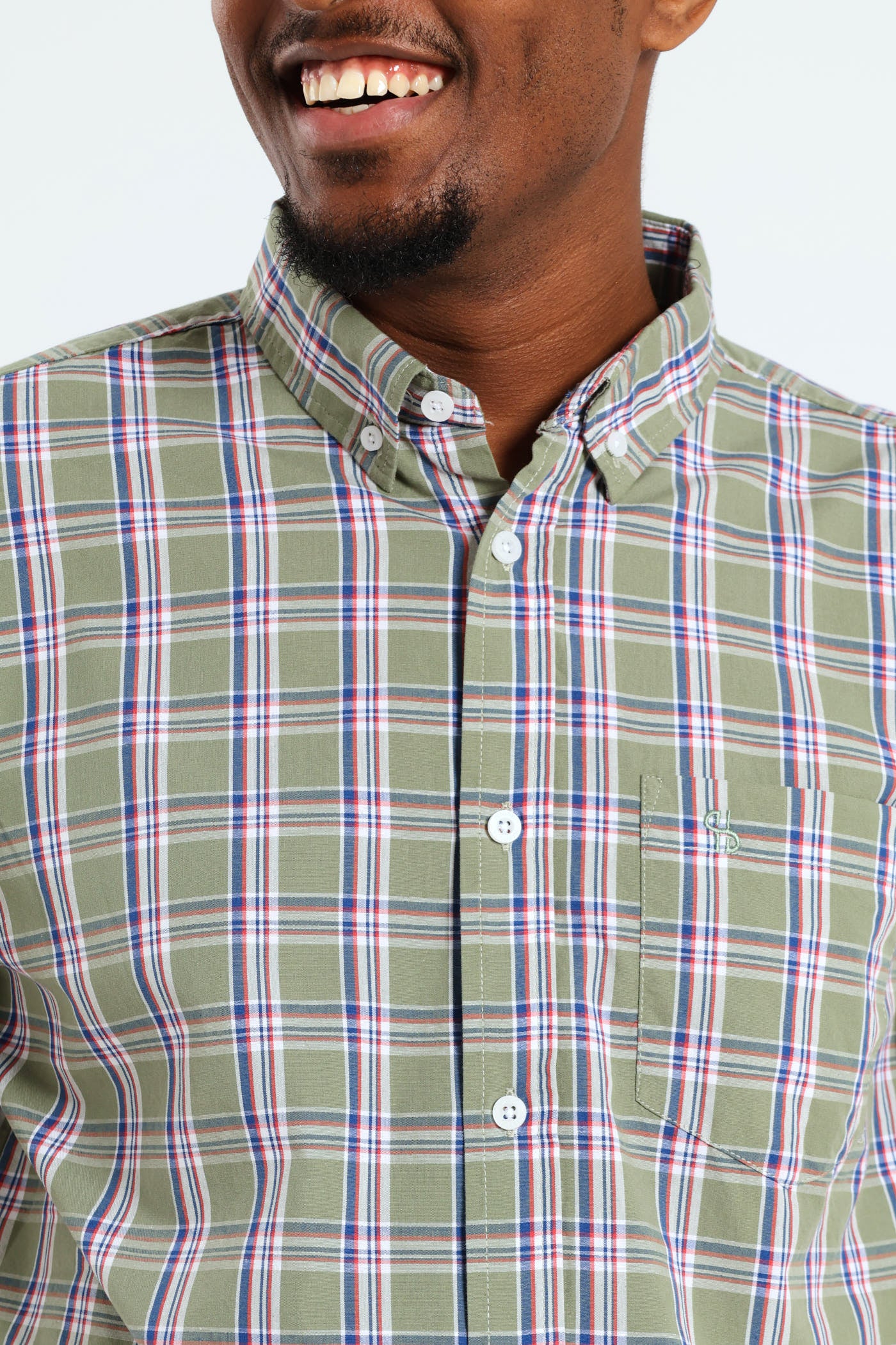 Button Down Check Shirt - Light Fatigue - Image 4