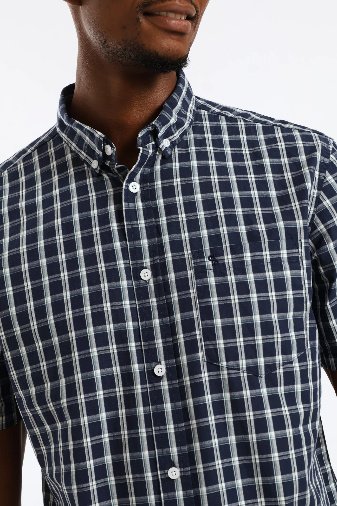 Button Down Check Shirt - Navy/Sage - Image 2