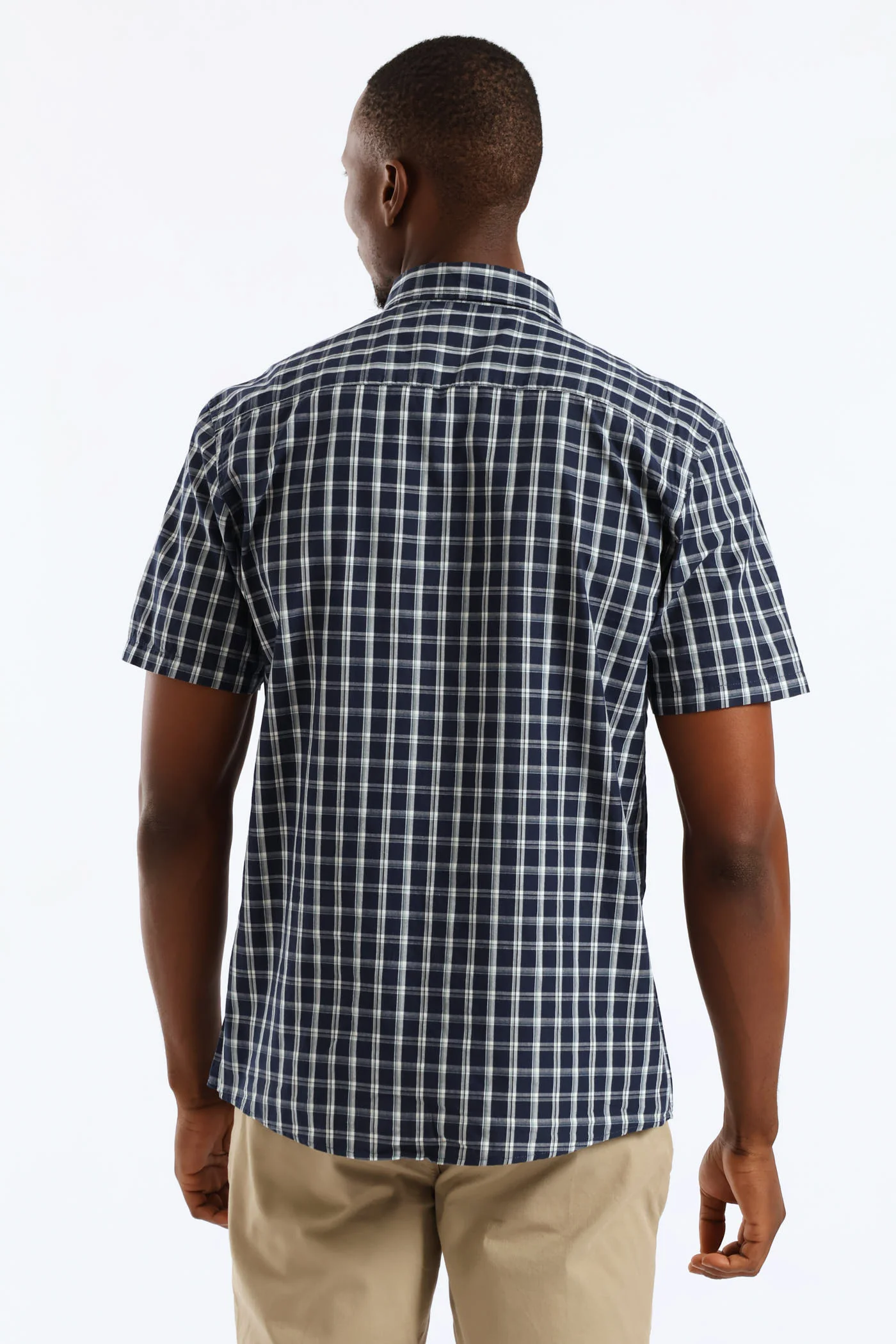 Button Down Check Shirt - Navy/Sage - Image 3
