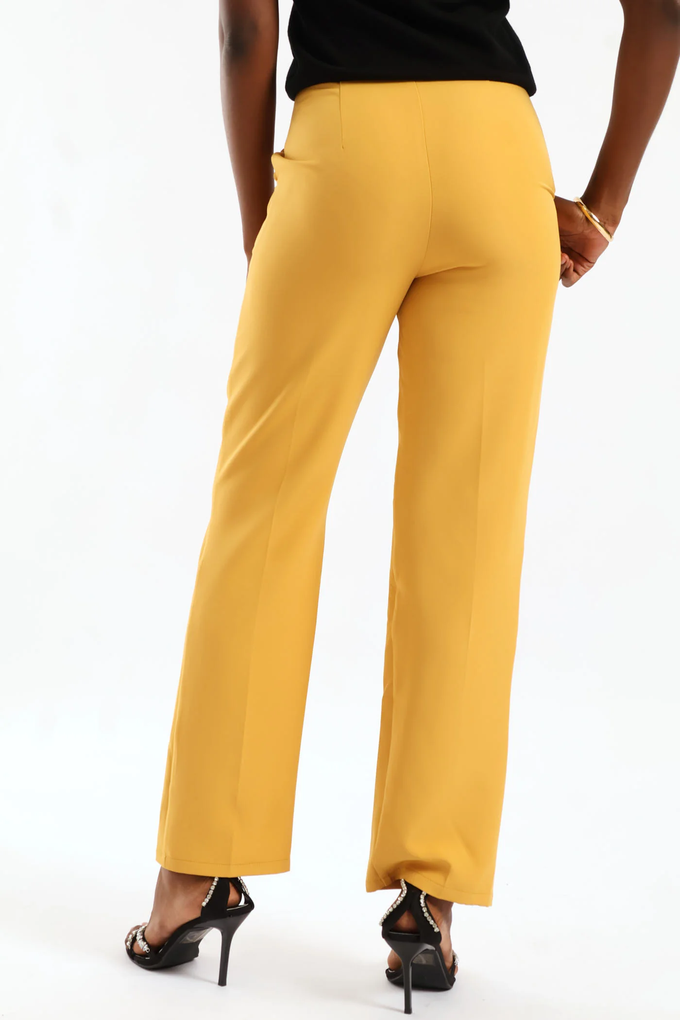 Button Tapered Leg Pant - Mid Yellow - Image 5